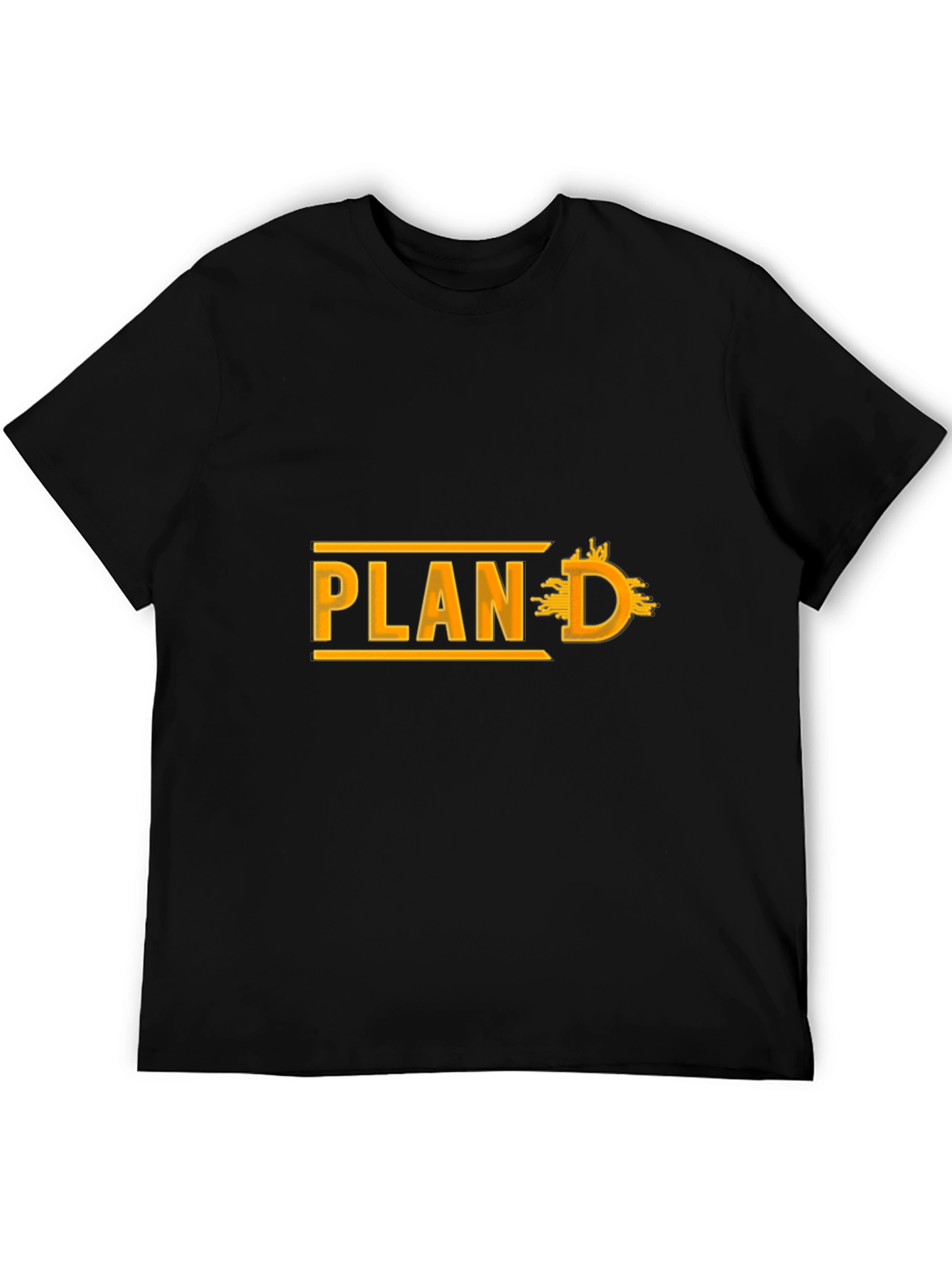 Plan D Black Cotton Graphic Tee