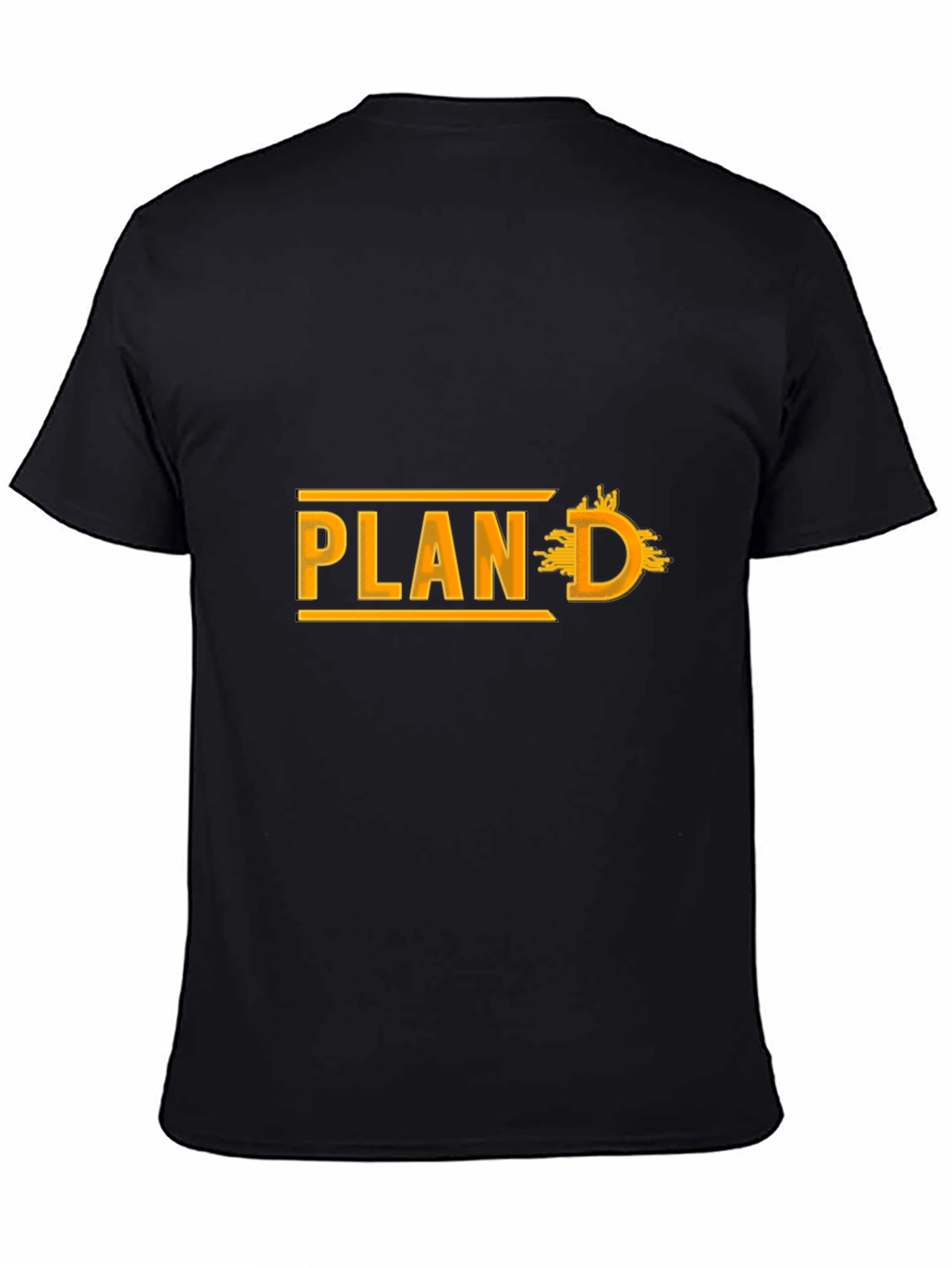 Plan D Black Cotton Graphic Tee