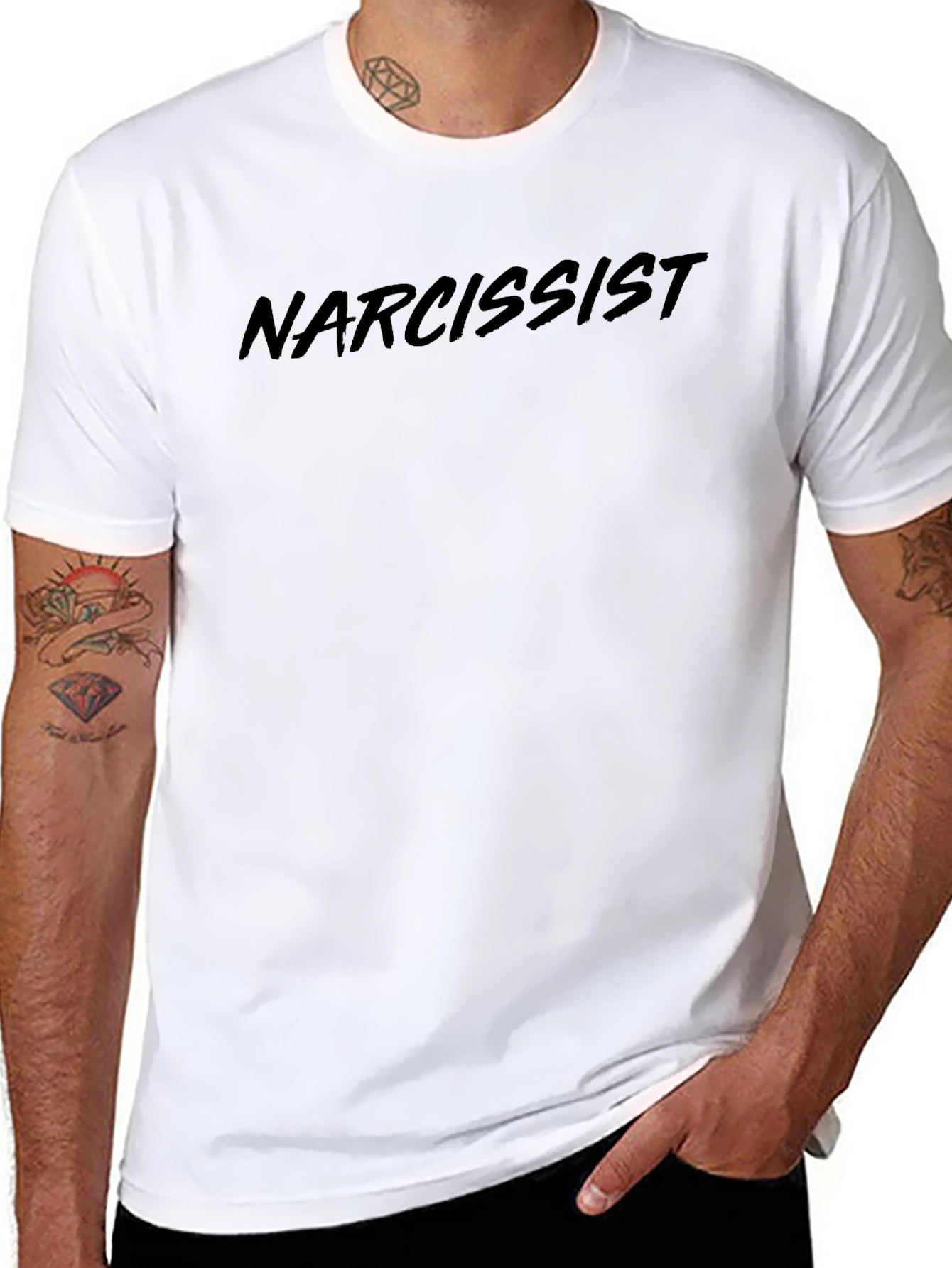 Narcissist Graphic Tee - Black Cotton T-Shirt