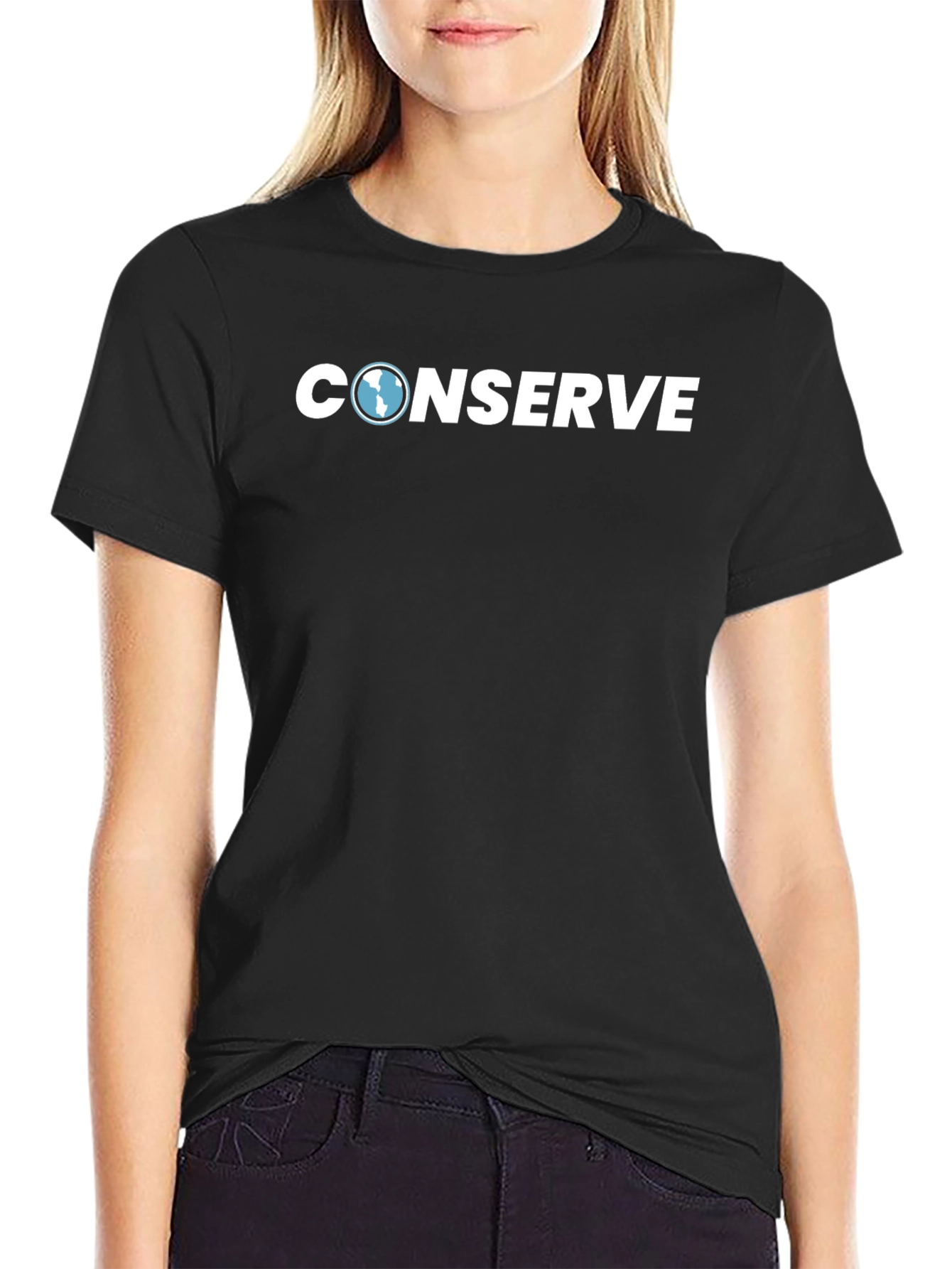 Conserve Earth Graphic T-Shirt - Black
