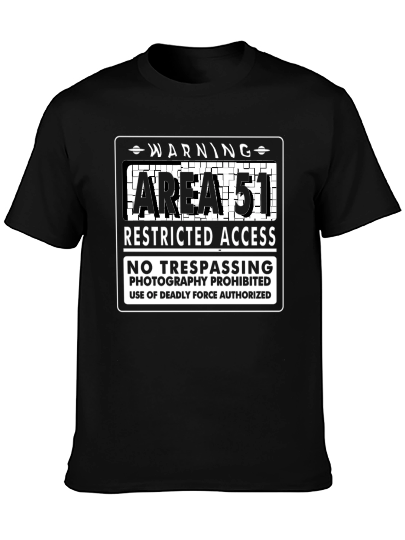 Area 51 Warning Graphic Tee - Restricted Access Design