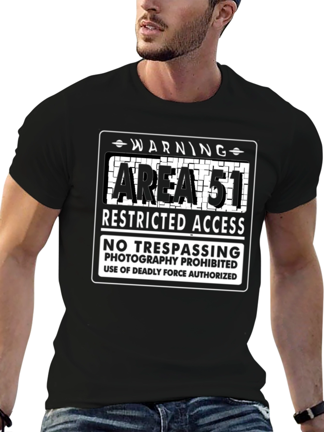 Area 51 Warning Graphic Tee - Restricted Access Design