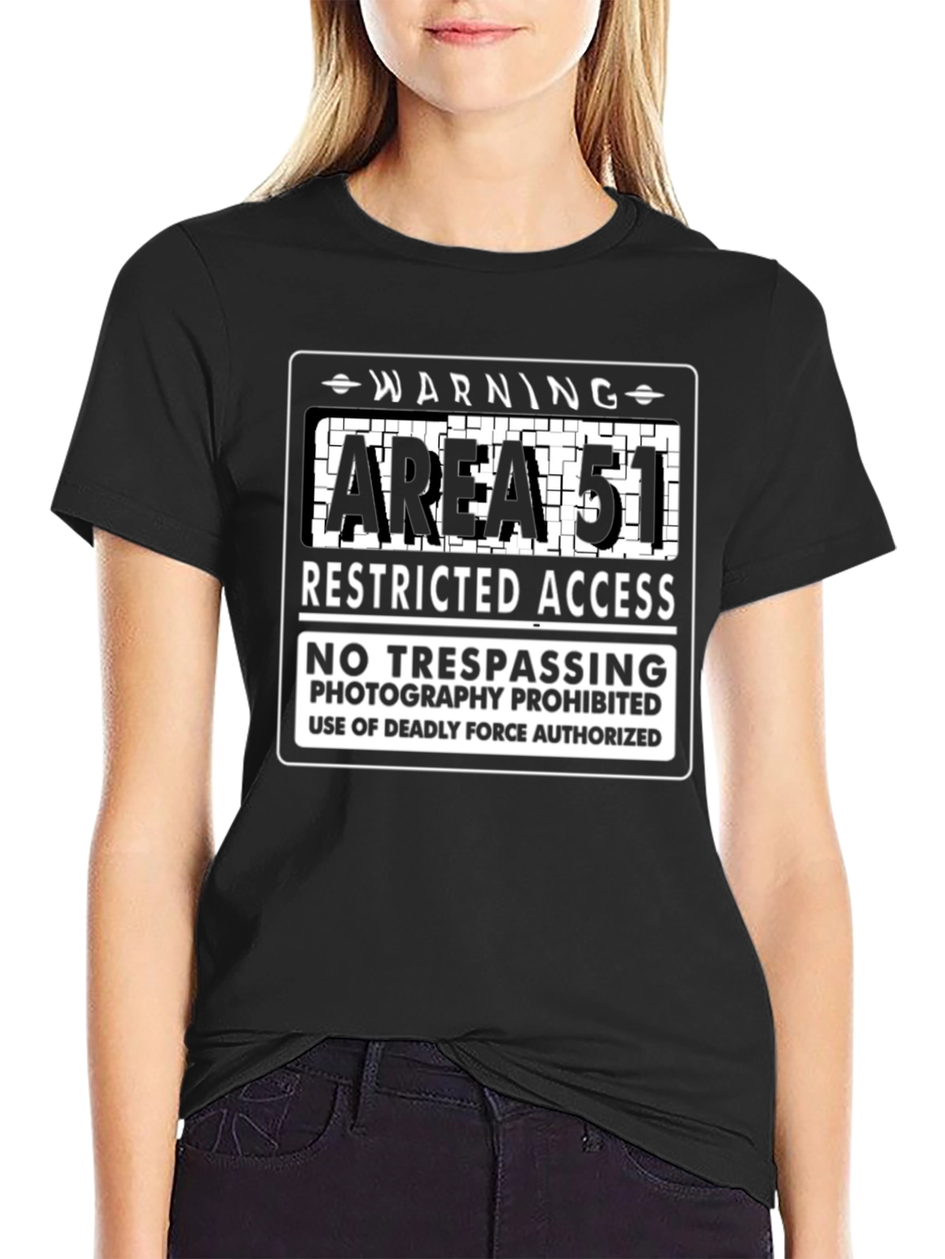 Area 51 Warning Graphic Tee - Restricted Access Design