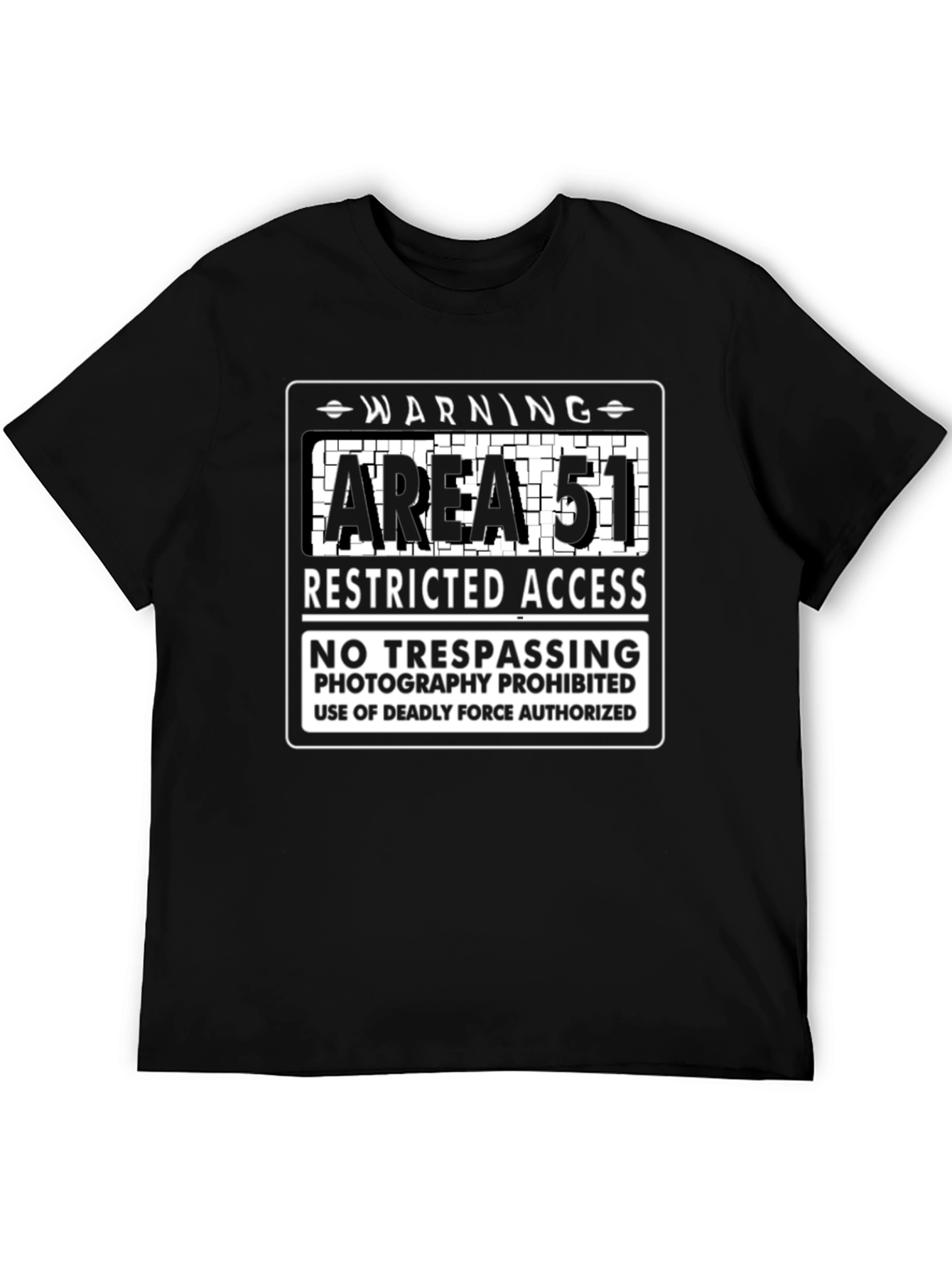 Area 51 Warning Graphic Tee - Restricted Access Design