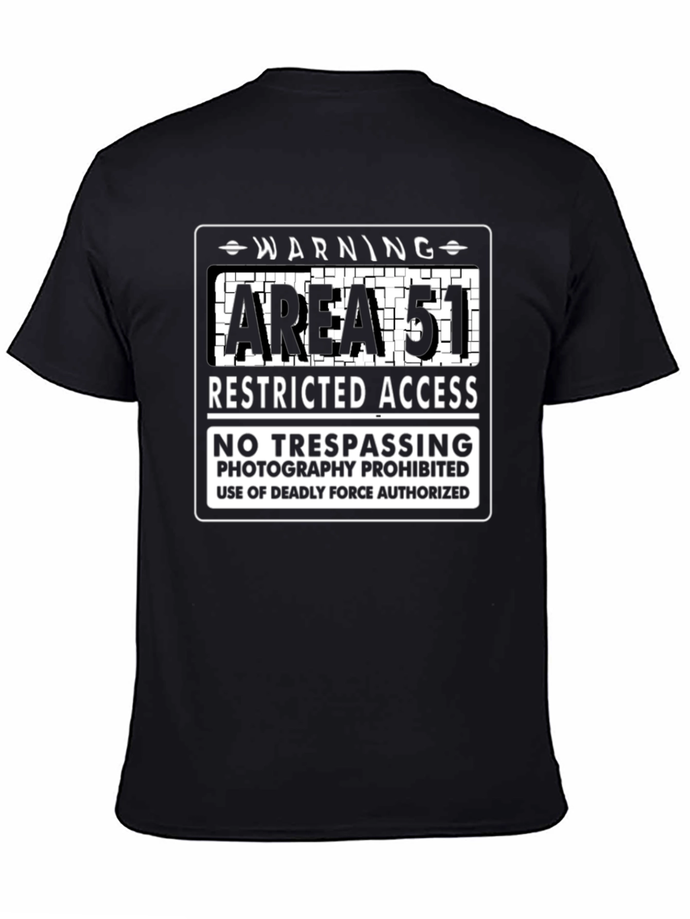 Area 51 Warning Graphic Tee - Restricted Access Design