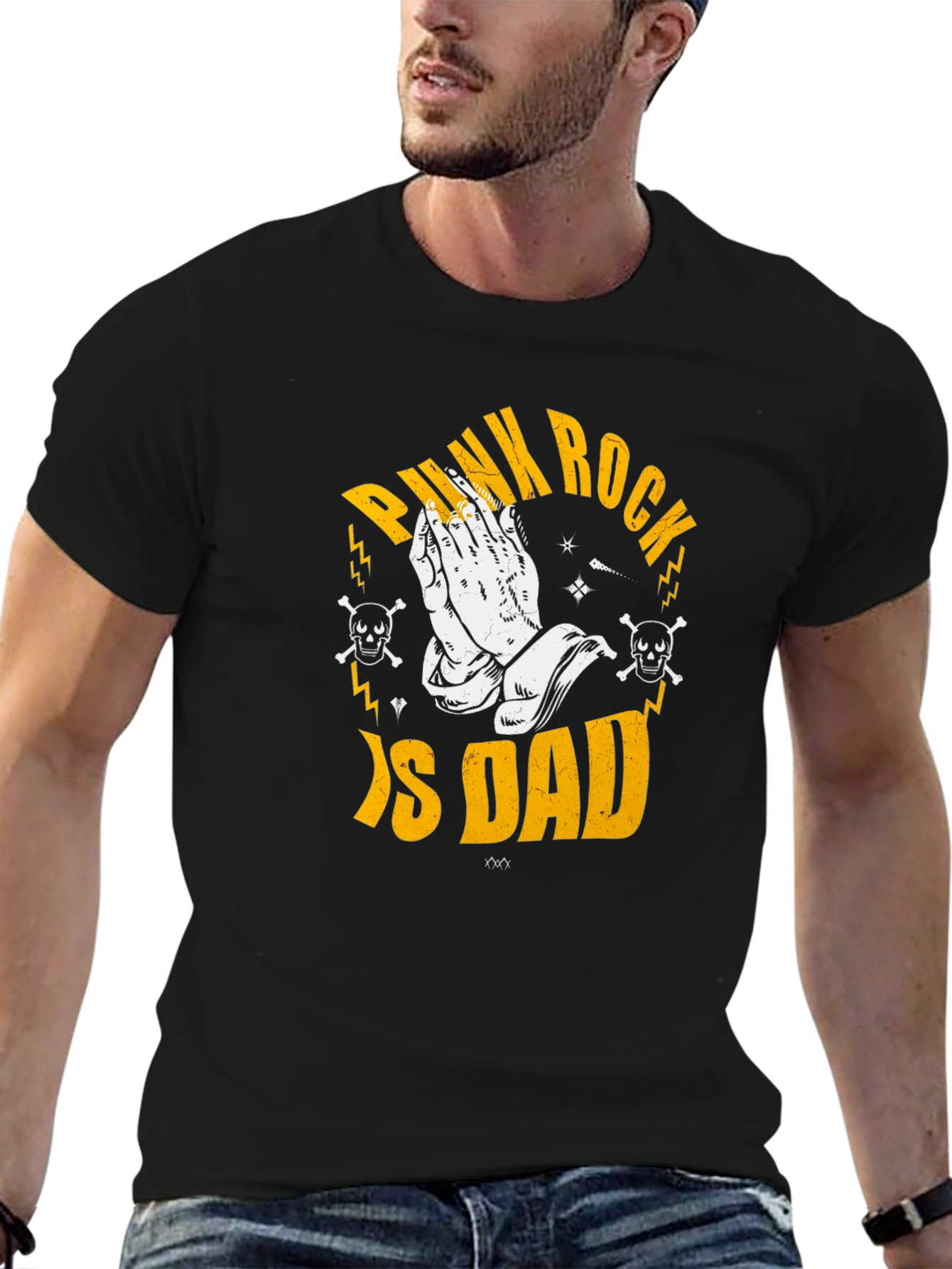 Punk Rock Is Dad Graphic T-Shirt - Black