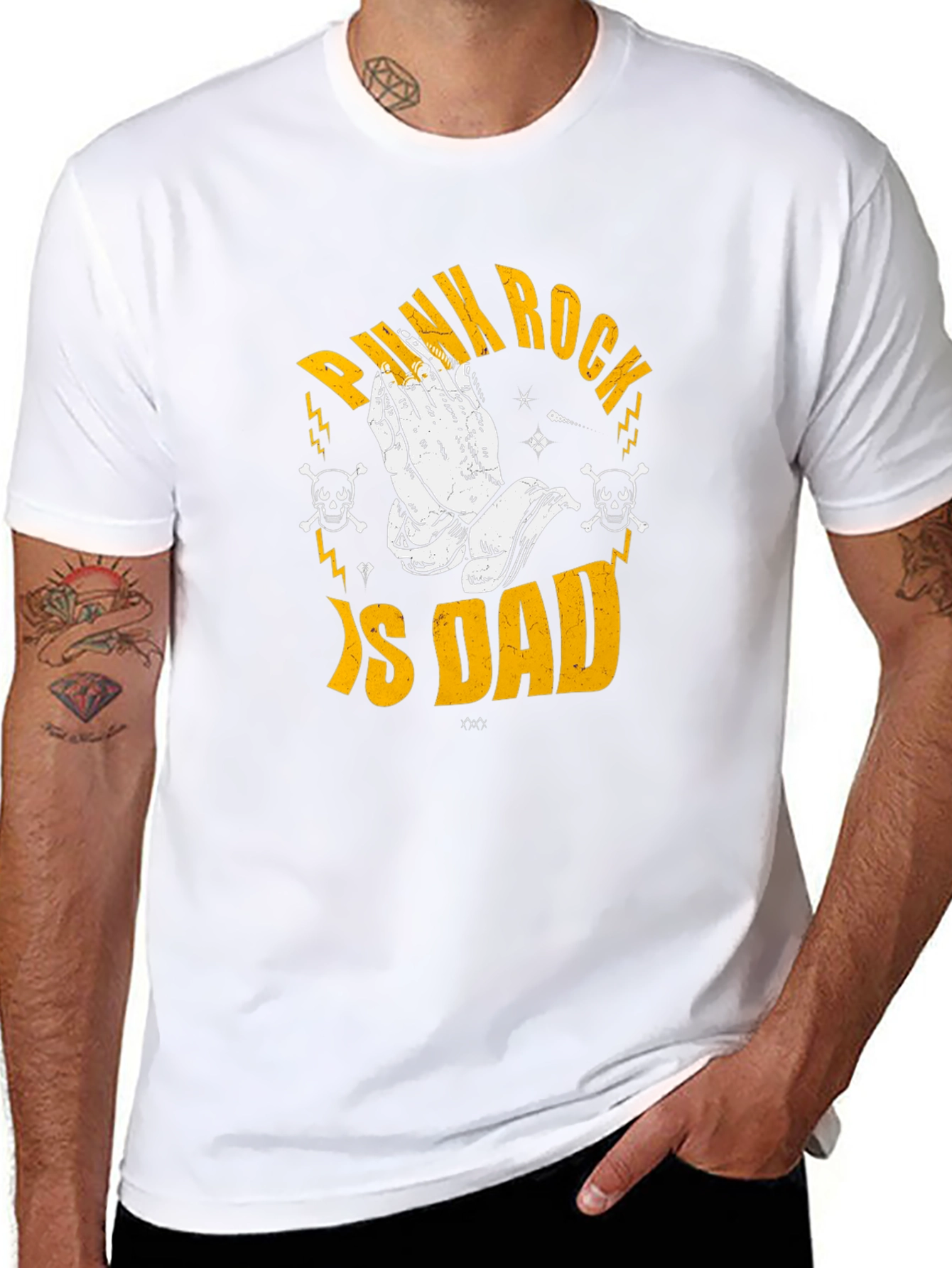 Punk Rock Is Dad Graphic T-Shirt - Black