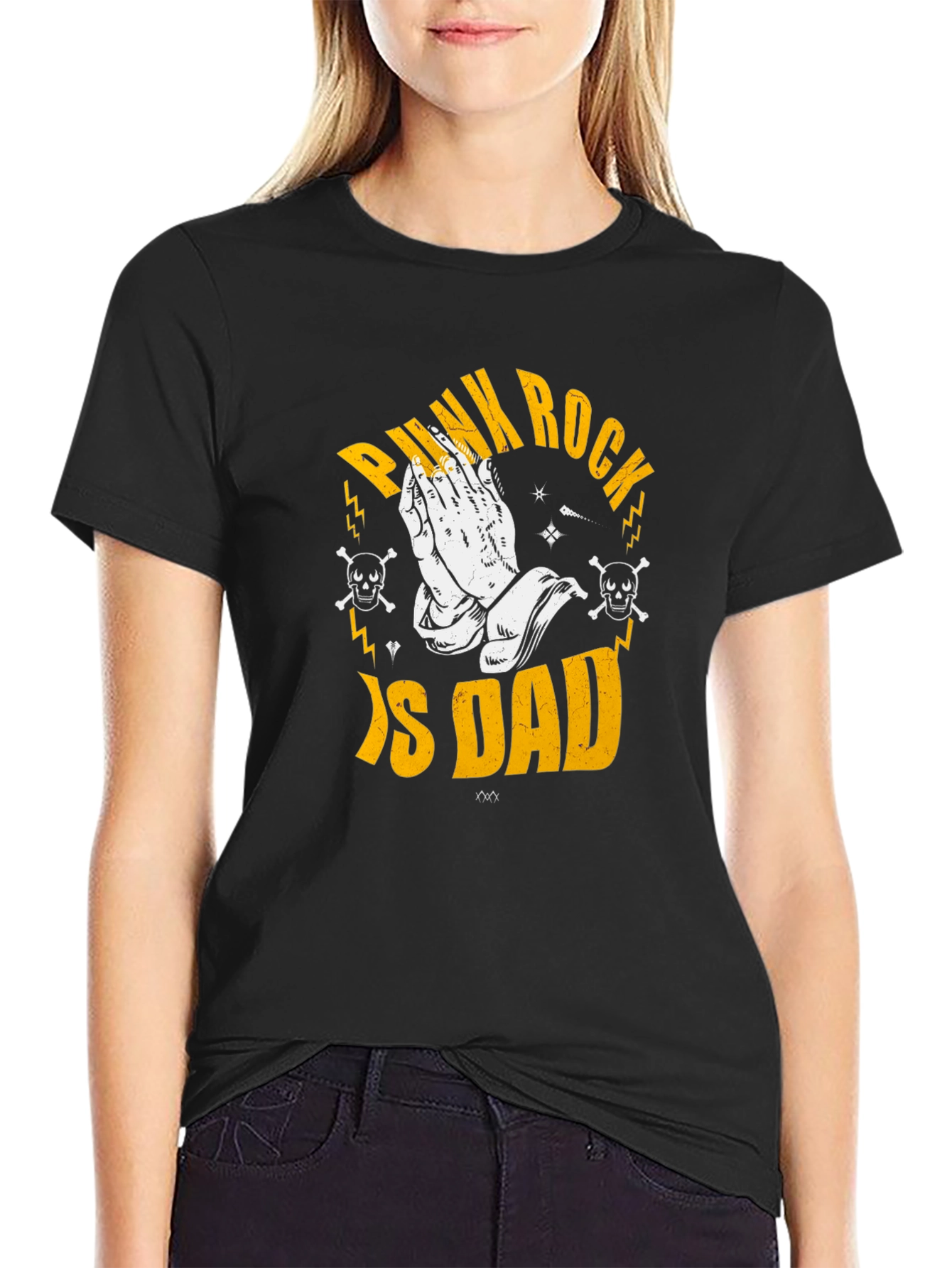 Punk Rock Is Dad Graphic T-Shirt - Black