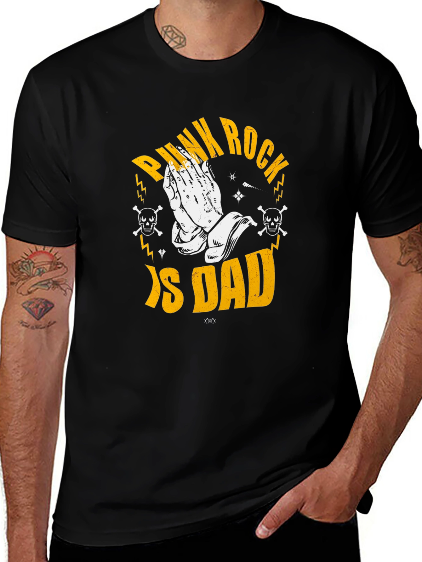 Punk Rock Is Dad Graphic T-Shirt - Black