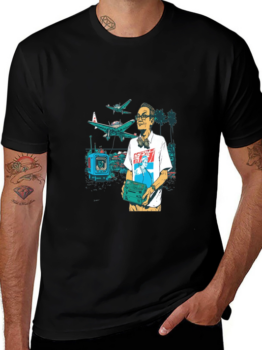 Retro Aviation T-Shirt - Vintage Geek Style
