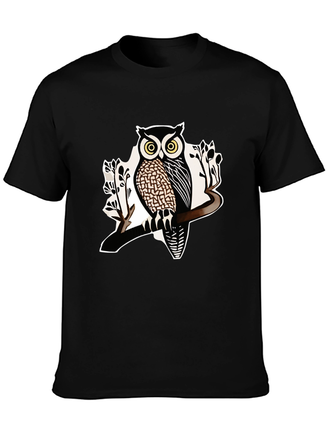 Owl Graphic Tee - Mens Black Short Sleeve