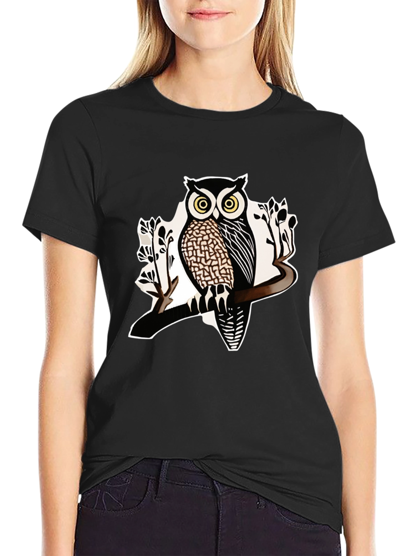 Owl Graphic Tee - Mens Black Short Sleeve