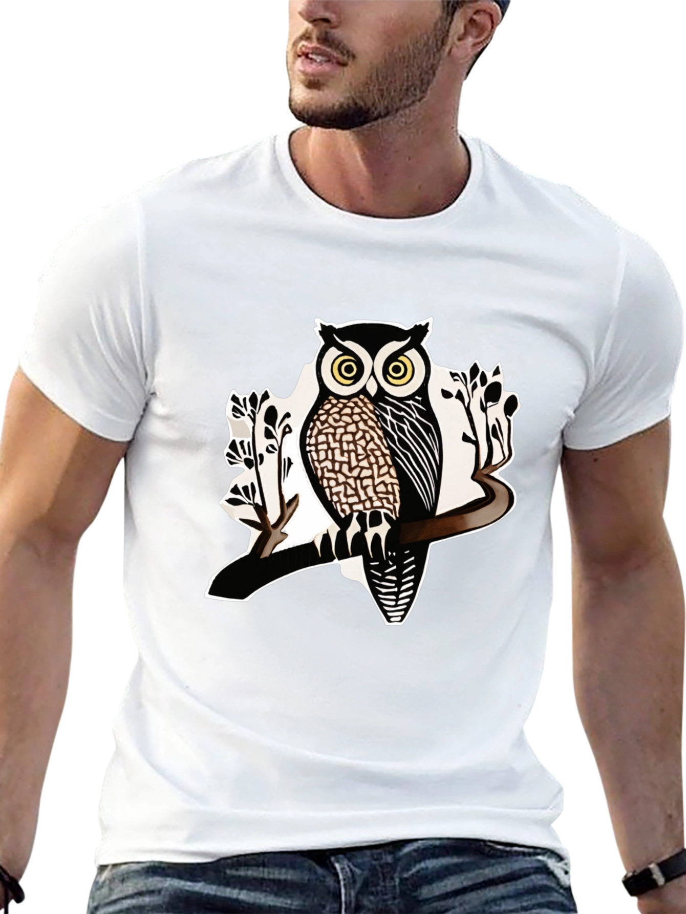 Owl Graphic Tee - Mens Black Short Sleeve