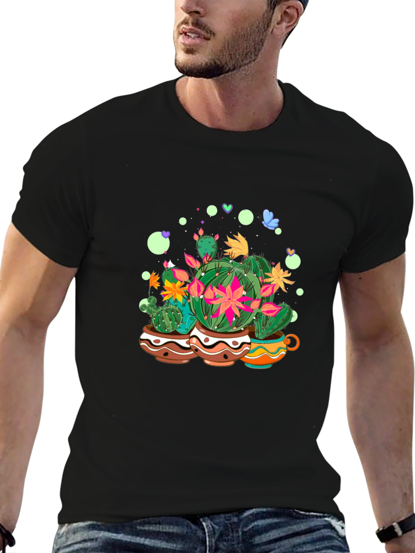 Cactus Garden Tee - Stylish Graphic Print
