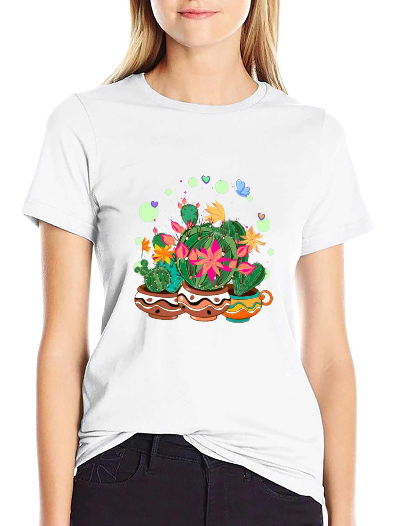 Cactus Garden Tee - Stylish Graphic Print