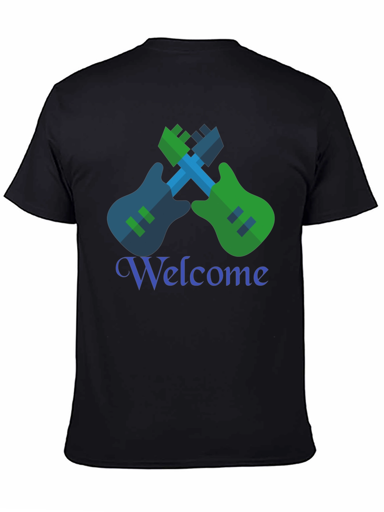 Cool Graphic Tee - Guitar Welcome Design