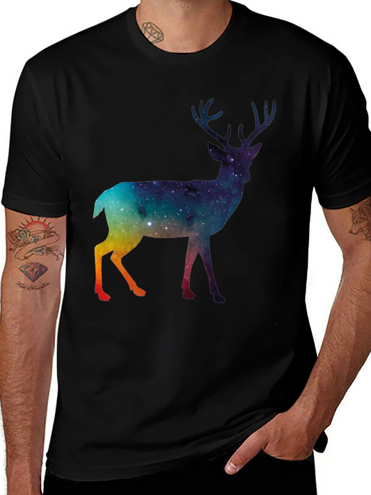 Galaxy Deer Graphic T-Shirt