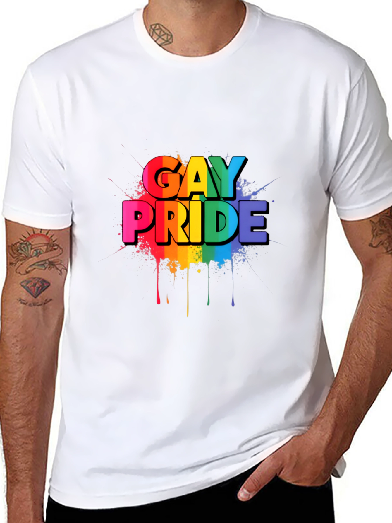 Gay Pride Rainbow Graphic Black T-Shirt