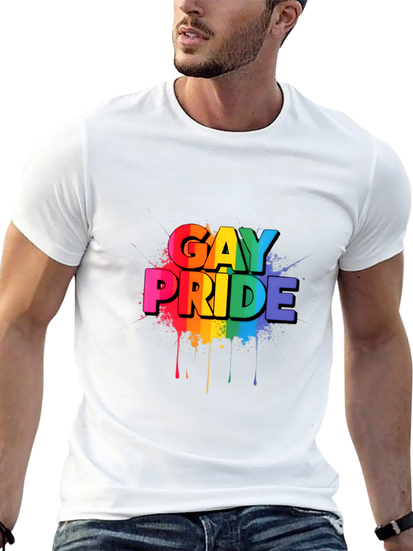 Gay Pride Rainbow Graphic Black T-Shirt