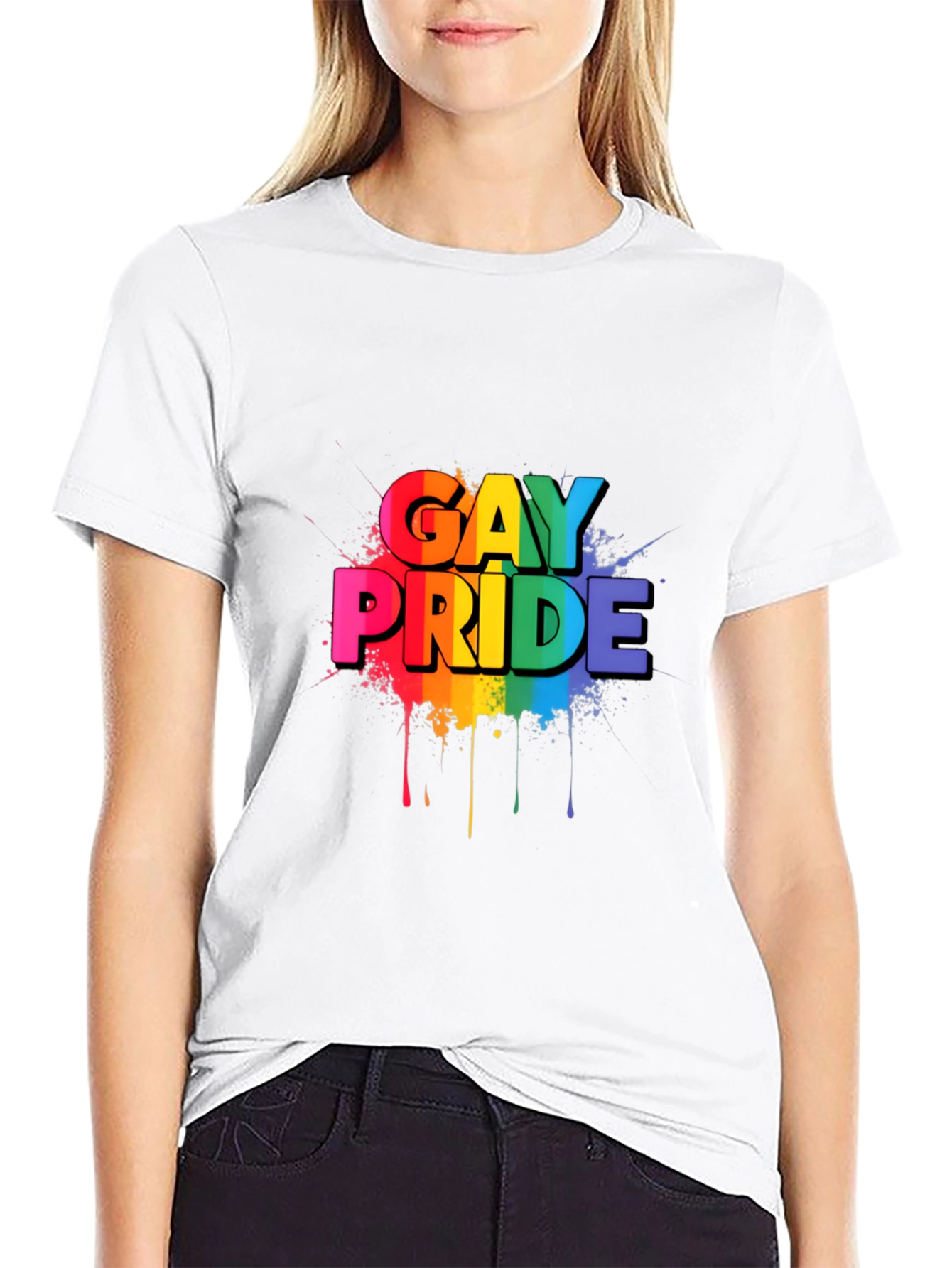 Gay Pride Rainbow Graphic Black T-Shirt