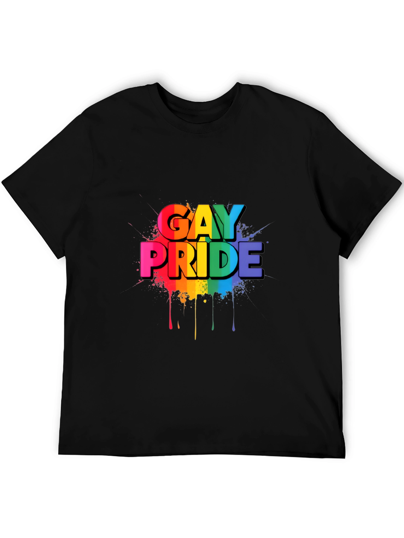 Gay Pride Rainbow Graphic Black T-Shirt