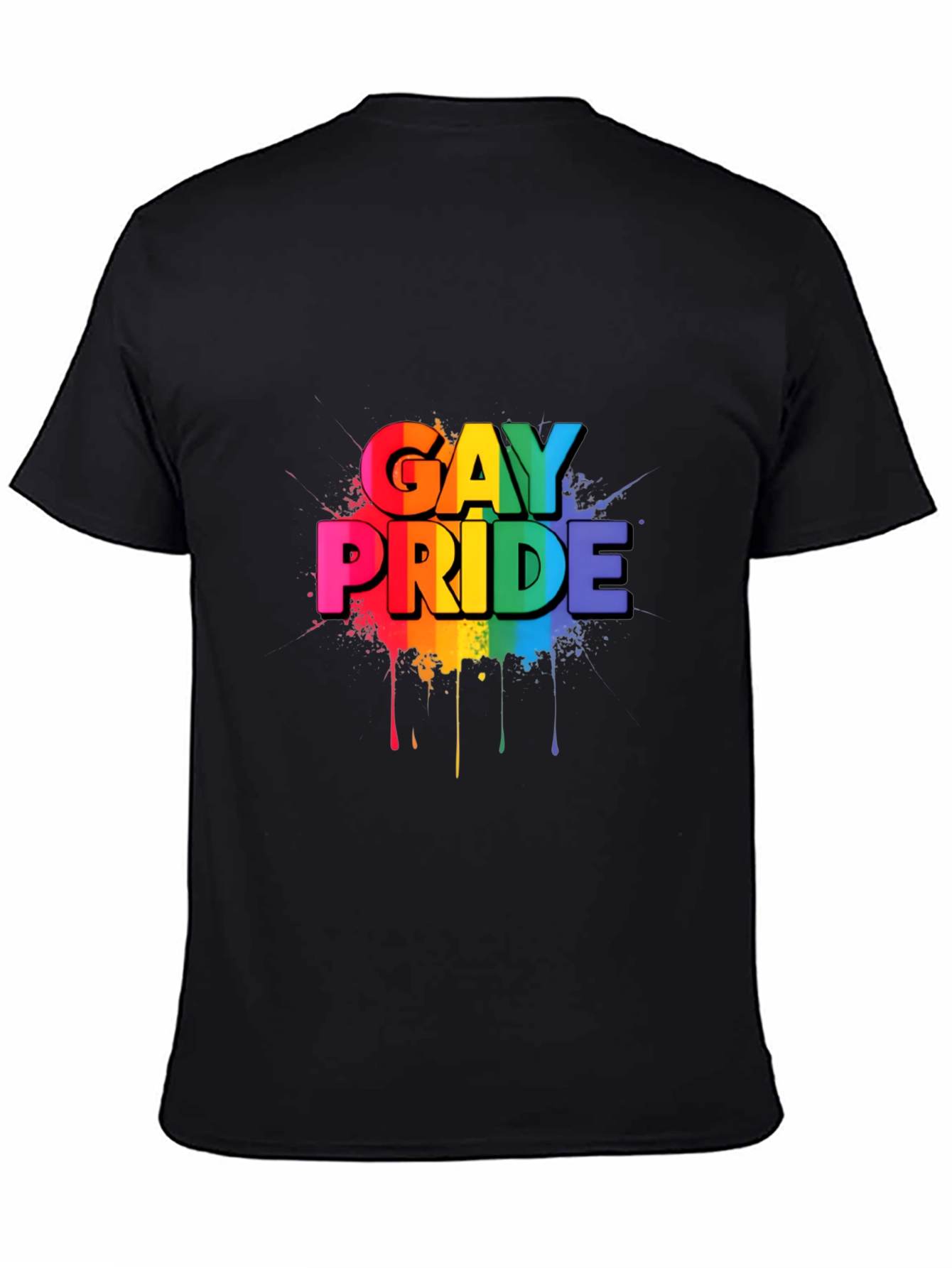 Gay Pride Rainbow Graphic Black T-Shirt