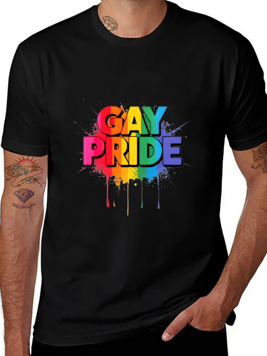 Gay Pride Rainbow Graphic Black T-Shirt