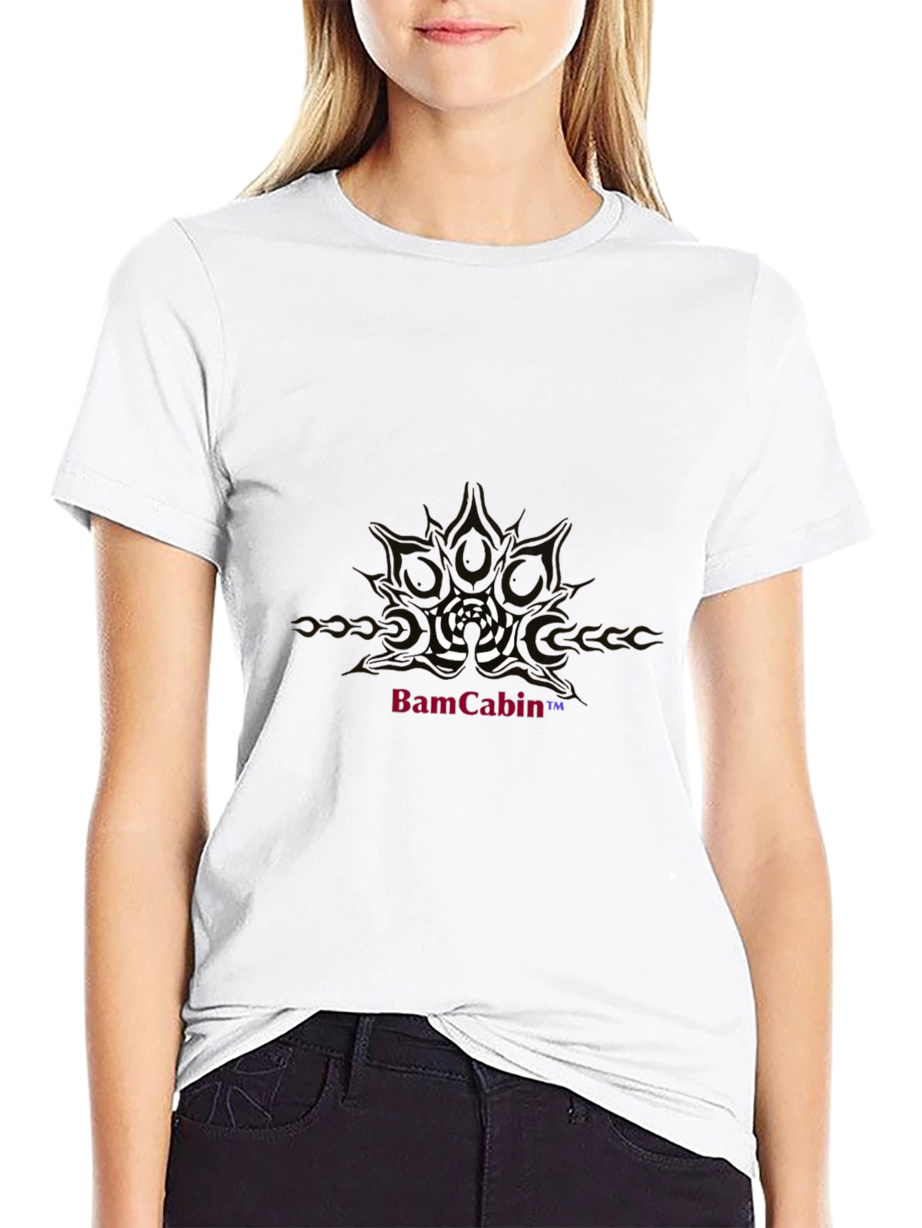 Graphic Print Black Tee - BamCabin