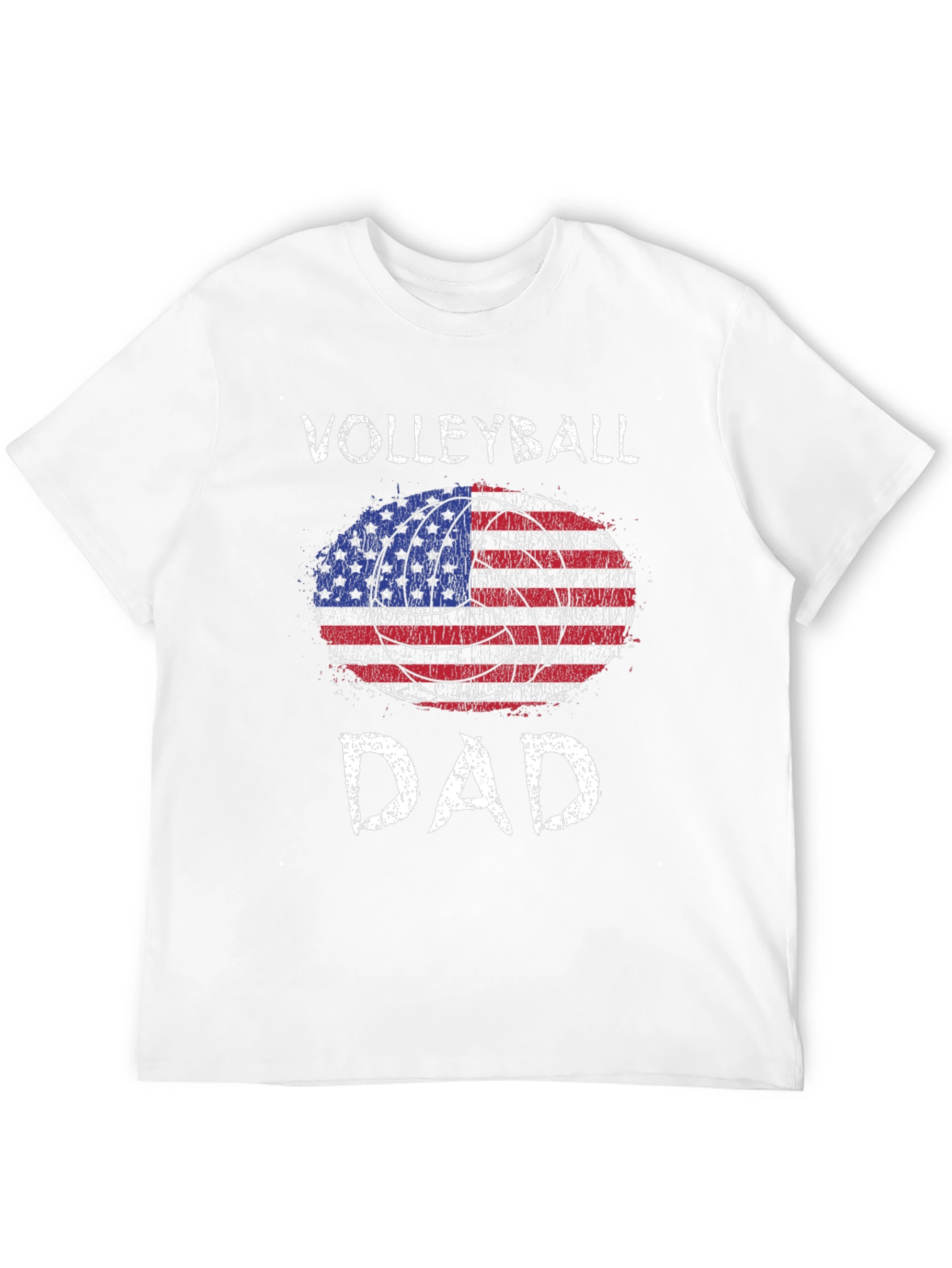 Volleyball Dad USA Flag Graphic T-Shirt
