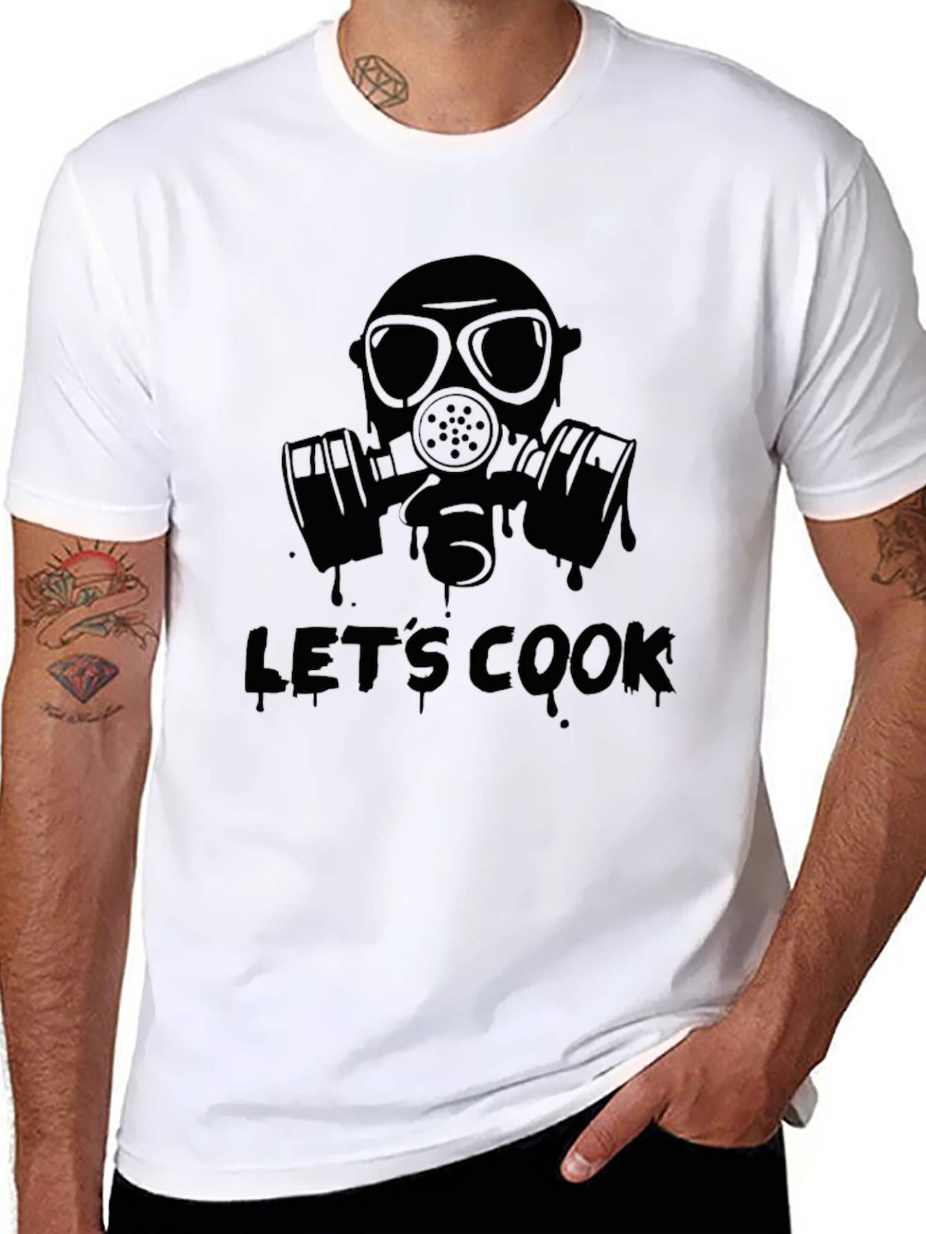 Lets Cook T-Shirt - Gas Mask Design