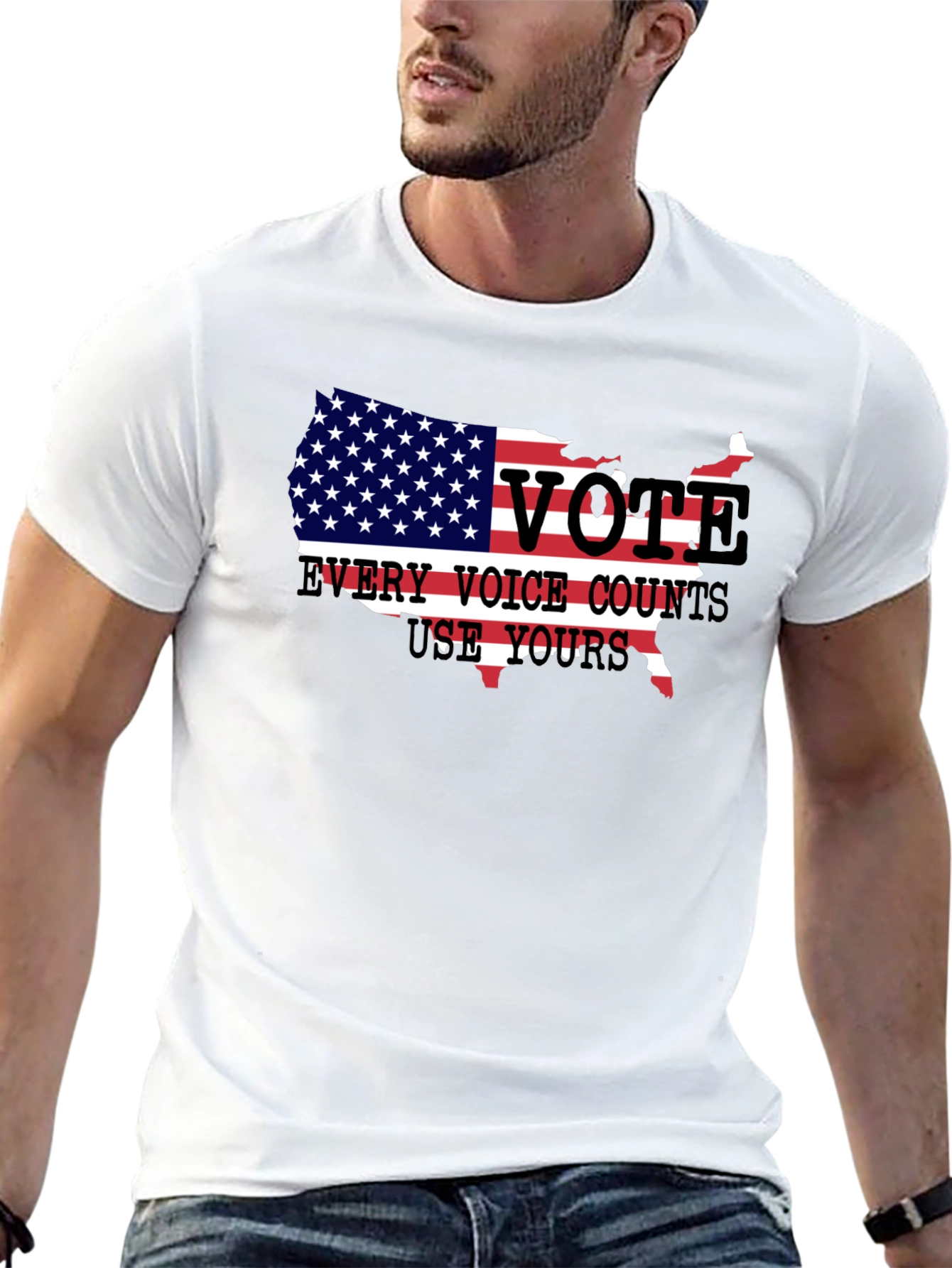Vote USA Patriotic T-Shirt - Every Voice Counts