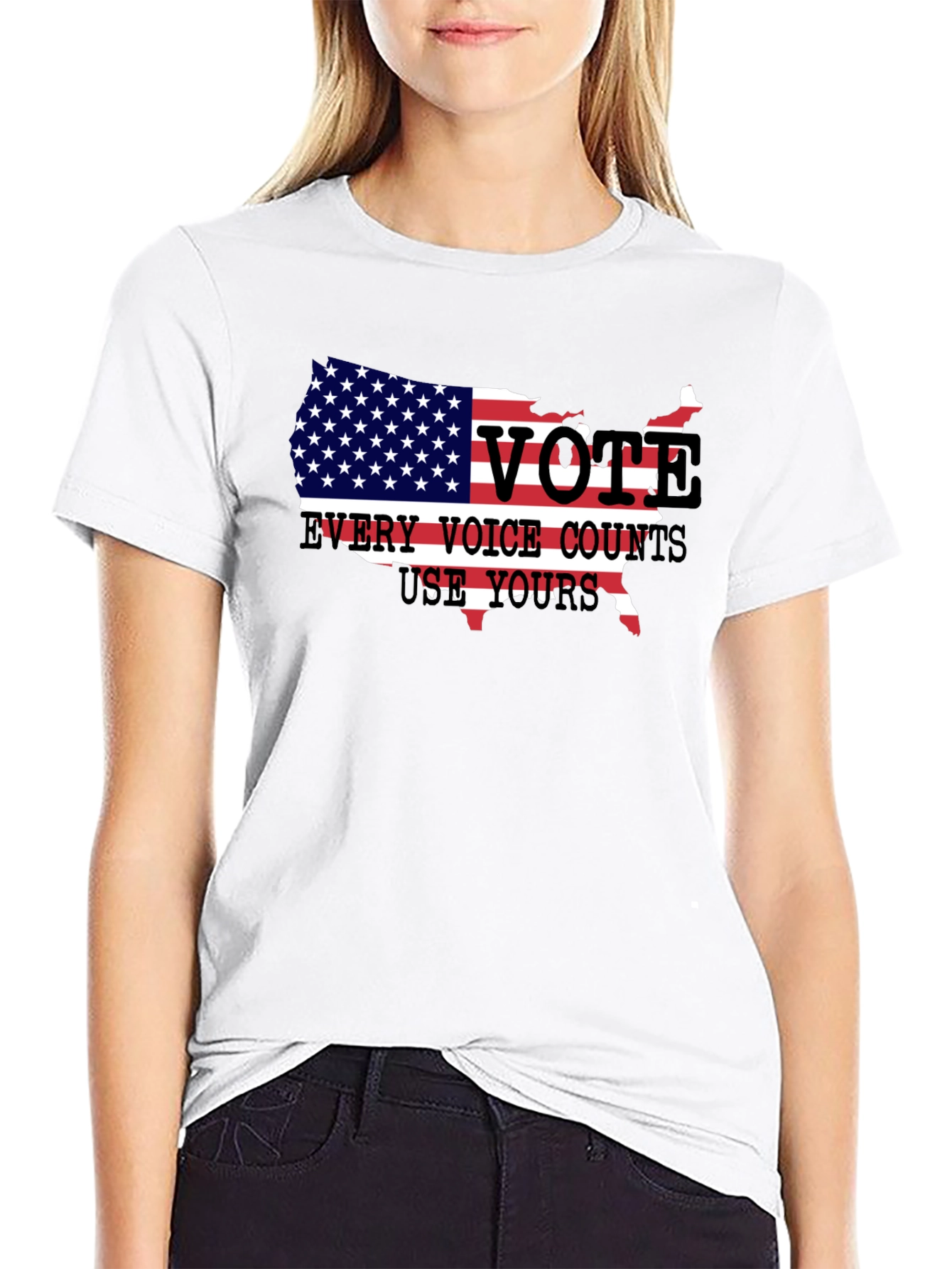 Vote USA Patriotic T-Shirt - Every Voice Counts