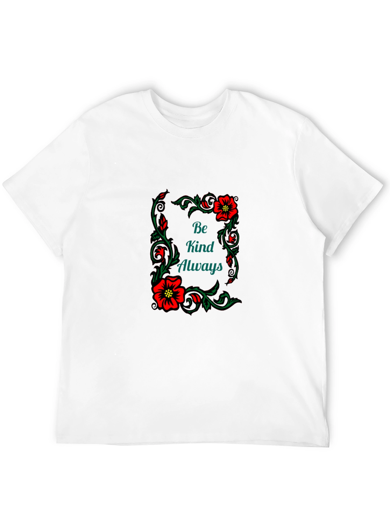 Kindness Always Floral Graphic Tee - Black