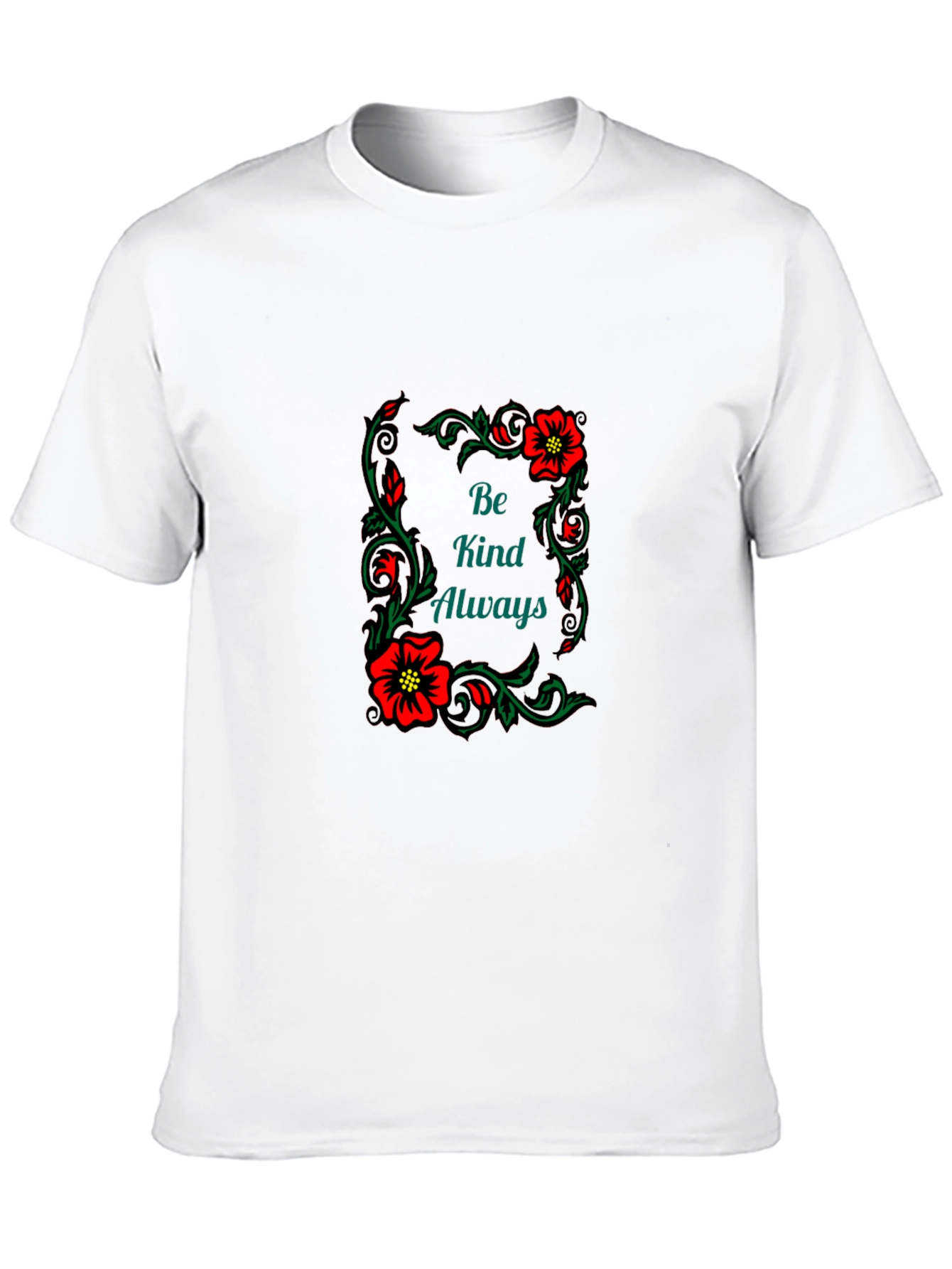 Kindness Always Floral Graphic Tee - Black