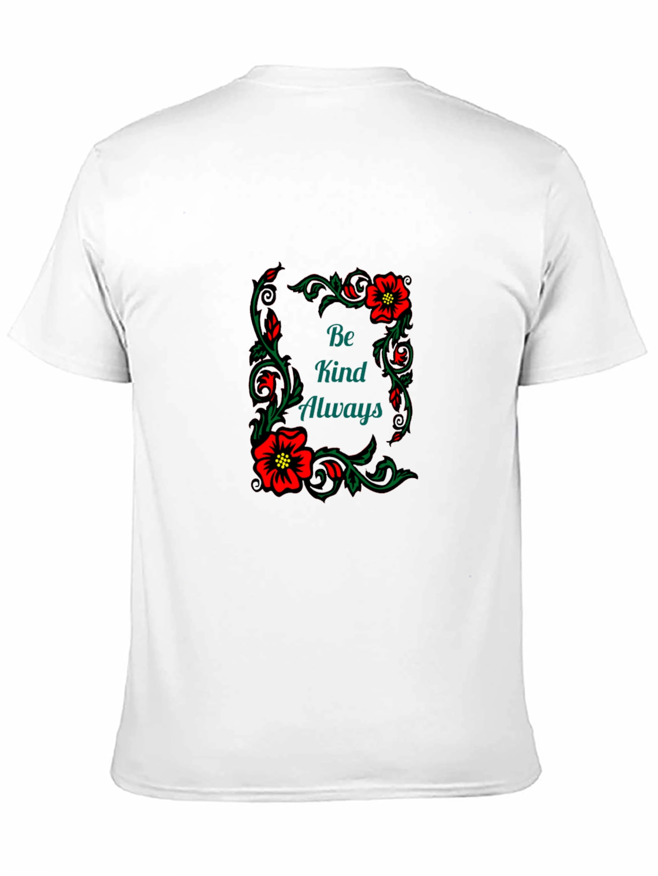 Kindness Always Floral Graphic Tee - Black