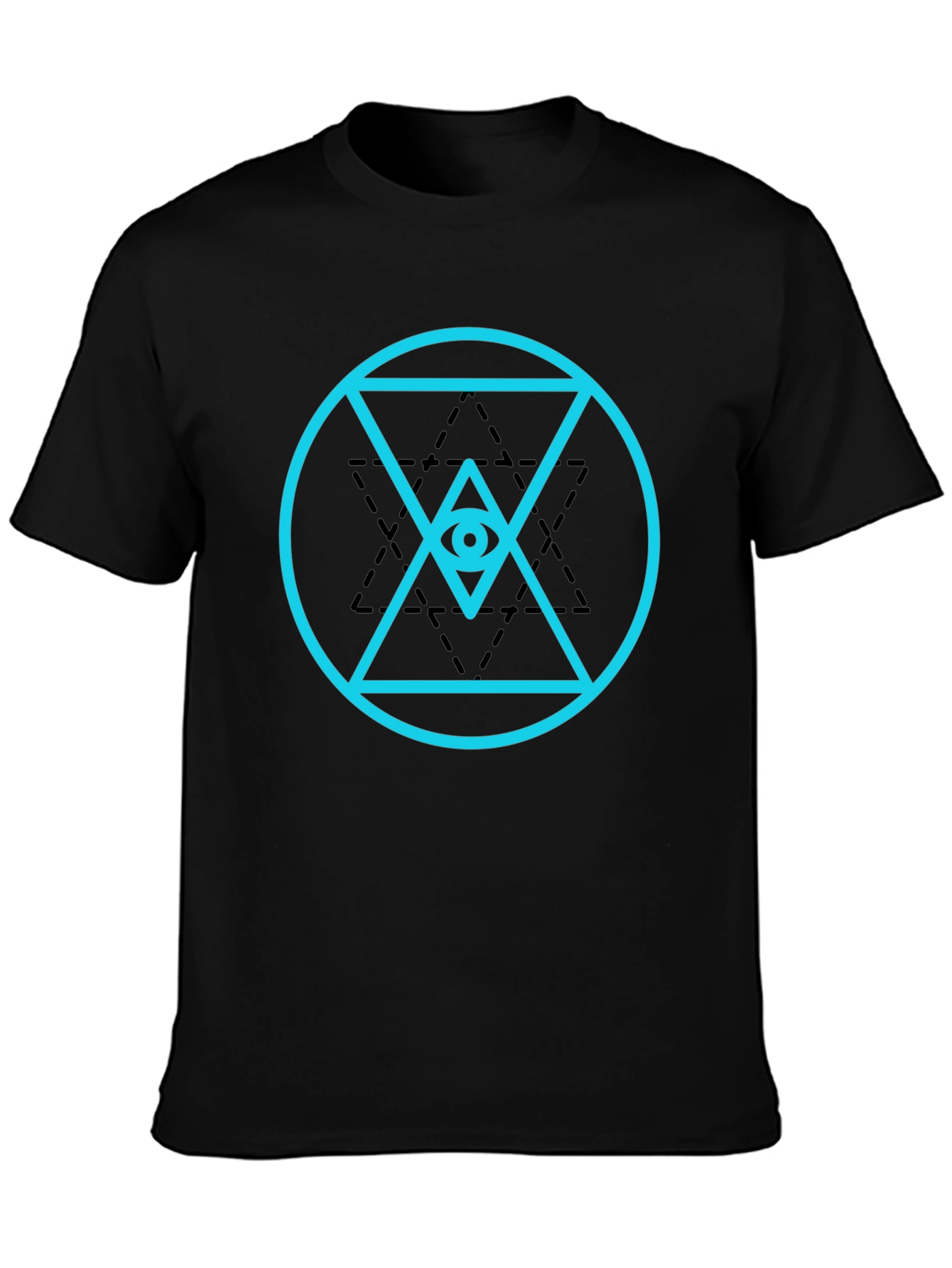 Eye in Triangle Graphic Tee - Black Cotton Blend