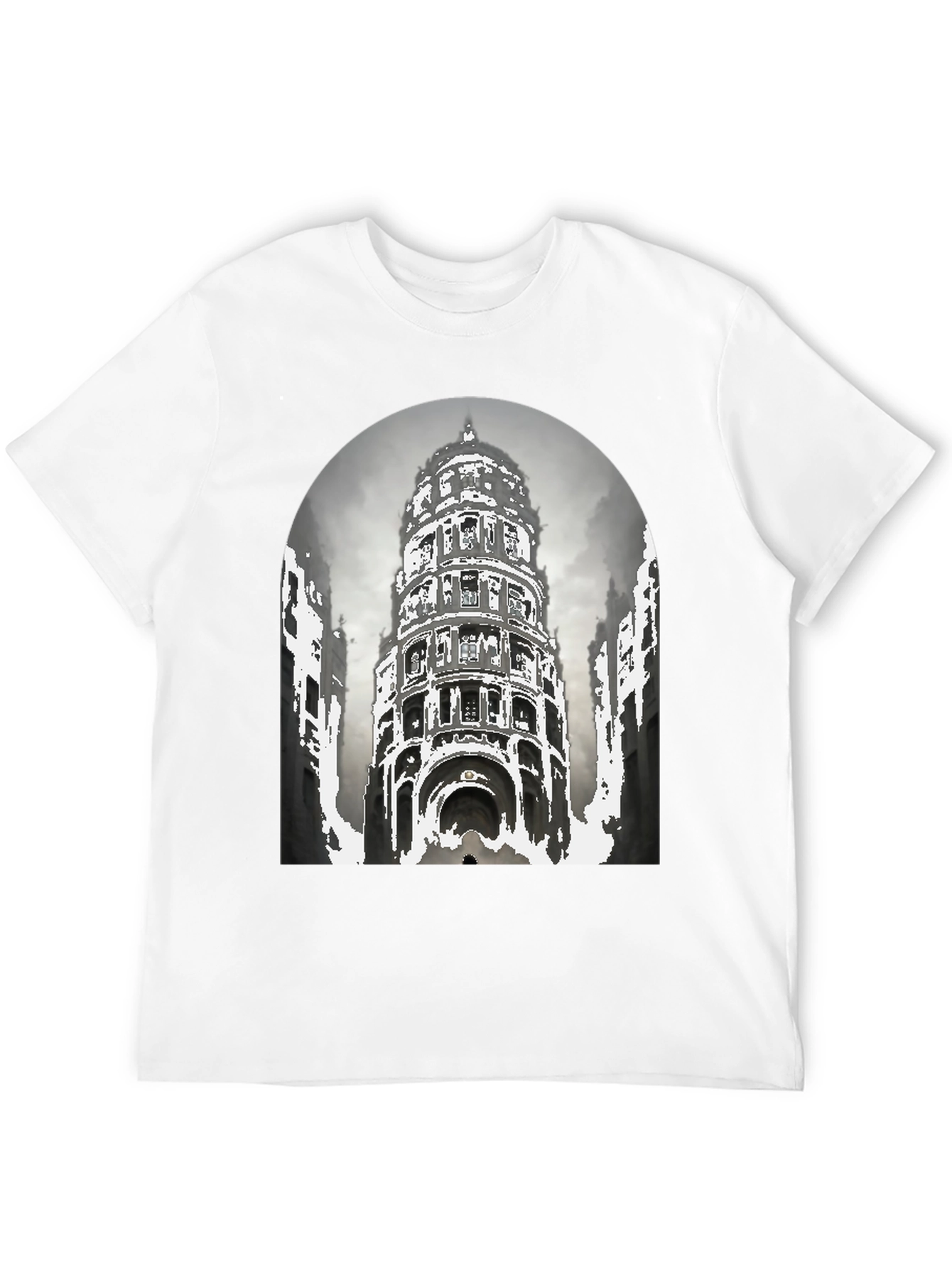 Architectural Graphic Tee - Urban Style Comfortable Fit