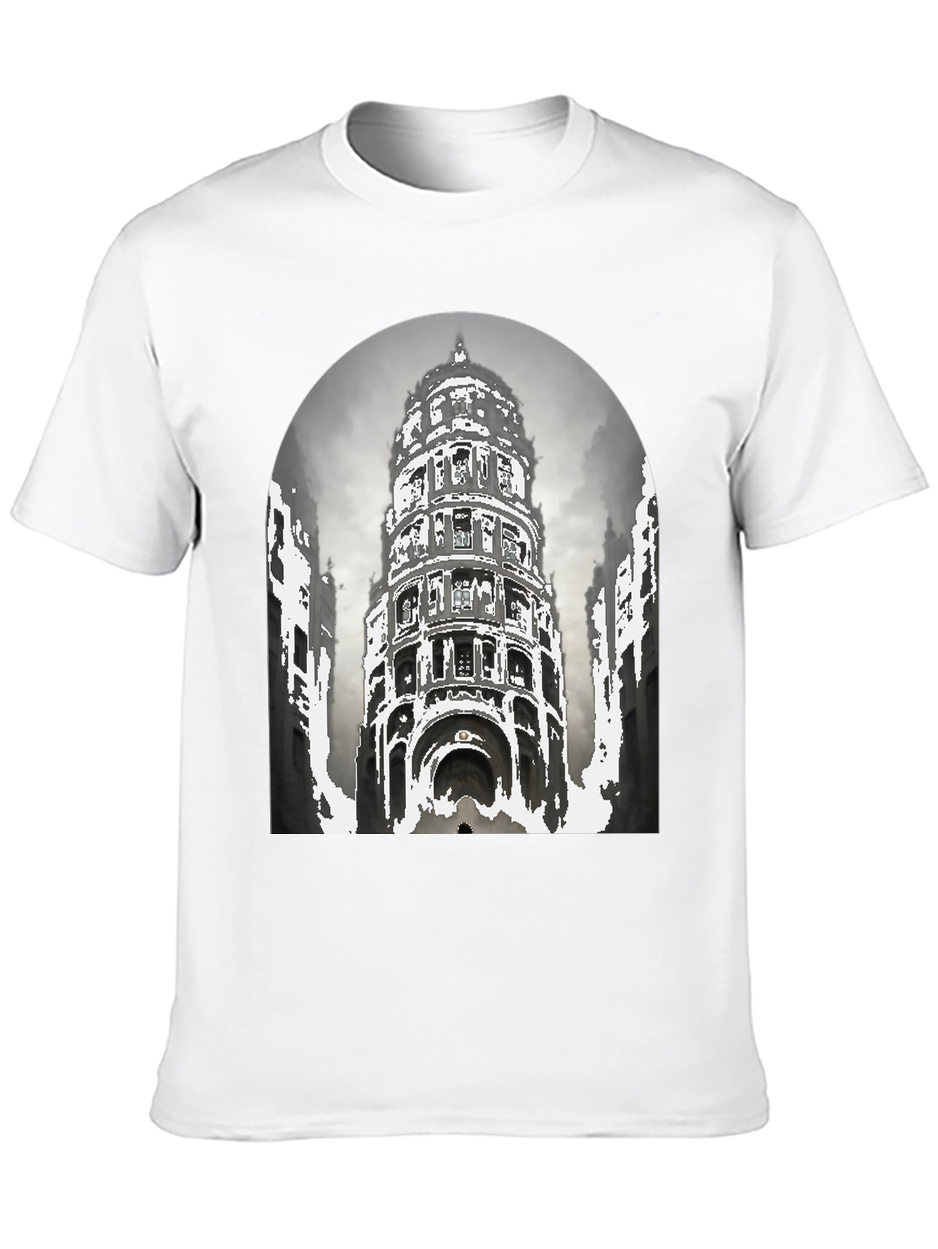 Architectural Graphic Tee - Urban Style Comfortable Fit