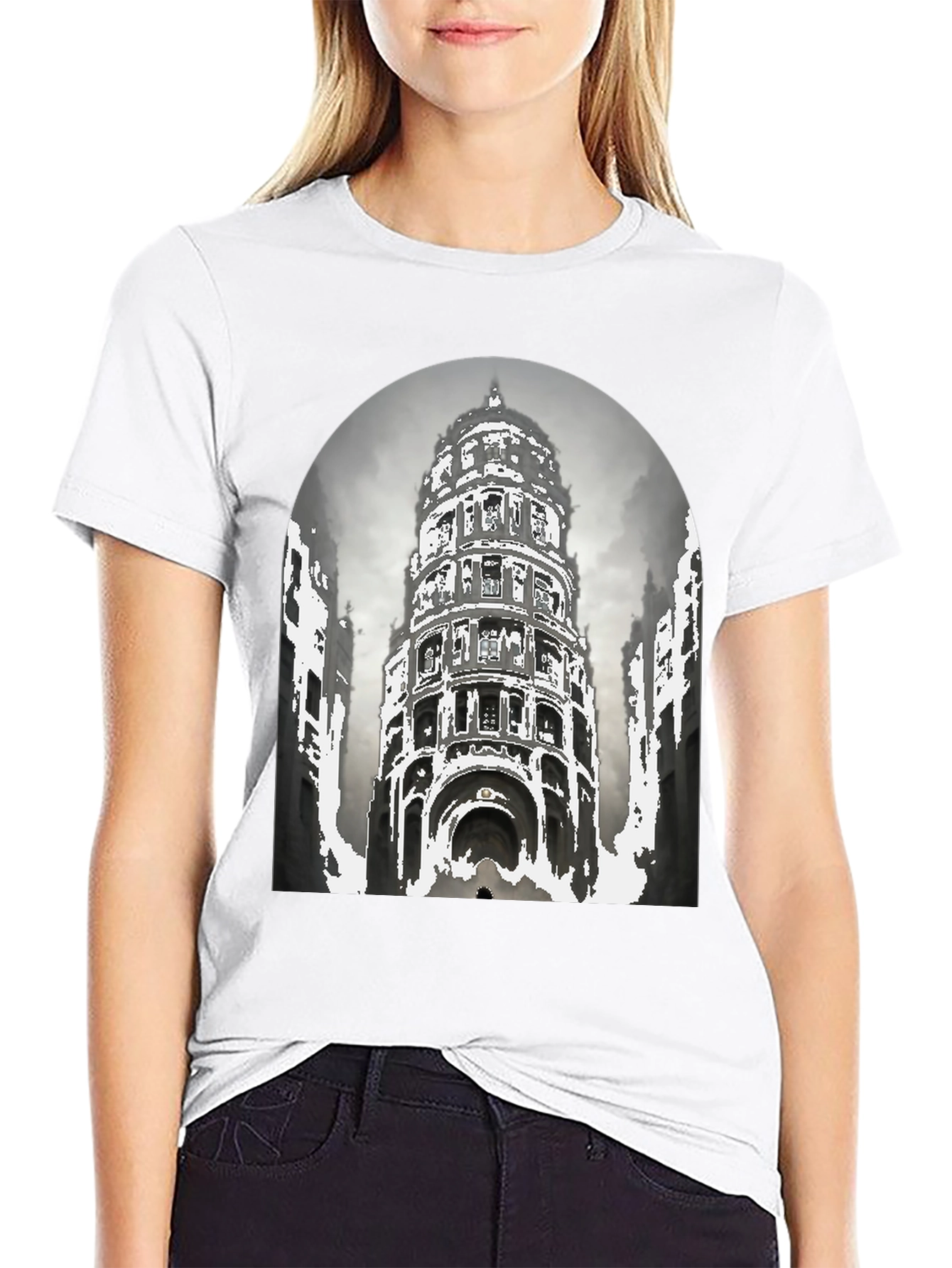 Architectural Graphic Tee - Urban Style Comfortable Fit