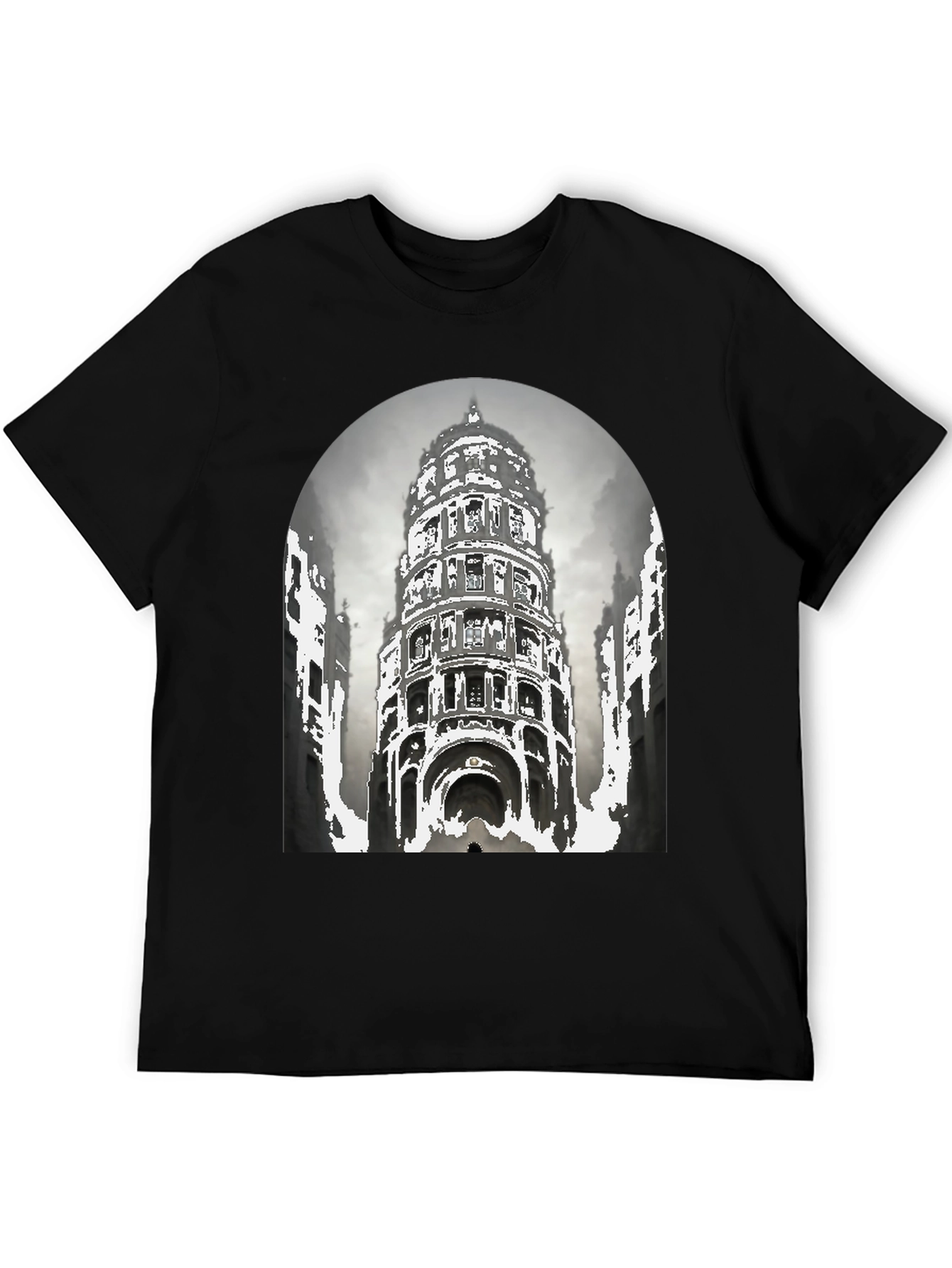 Architectural Graphic Tee - Urban Style Comfortable Fit