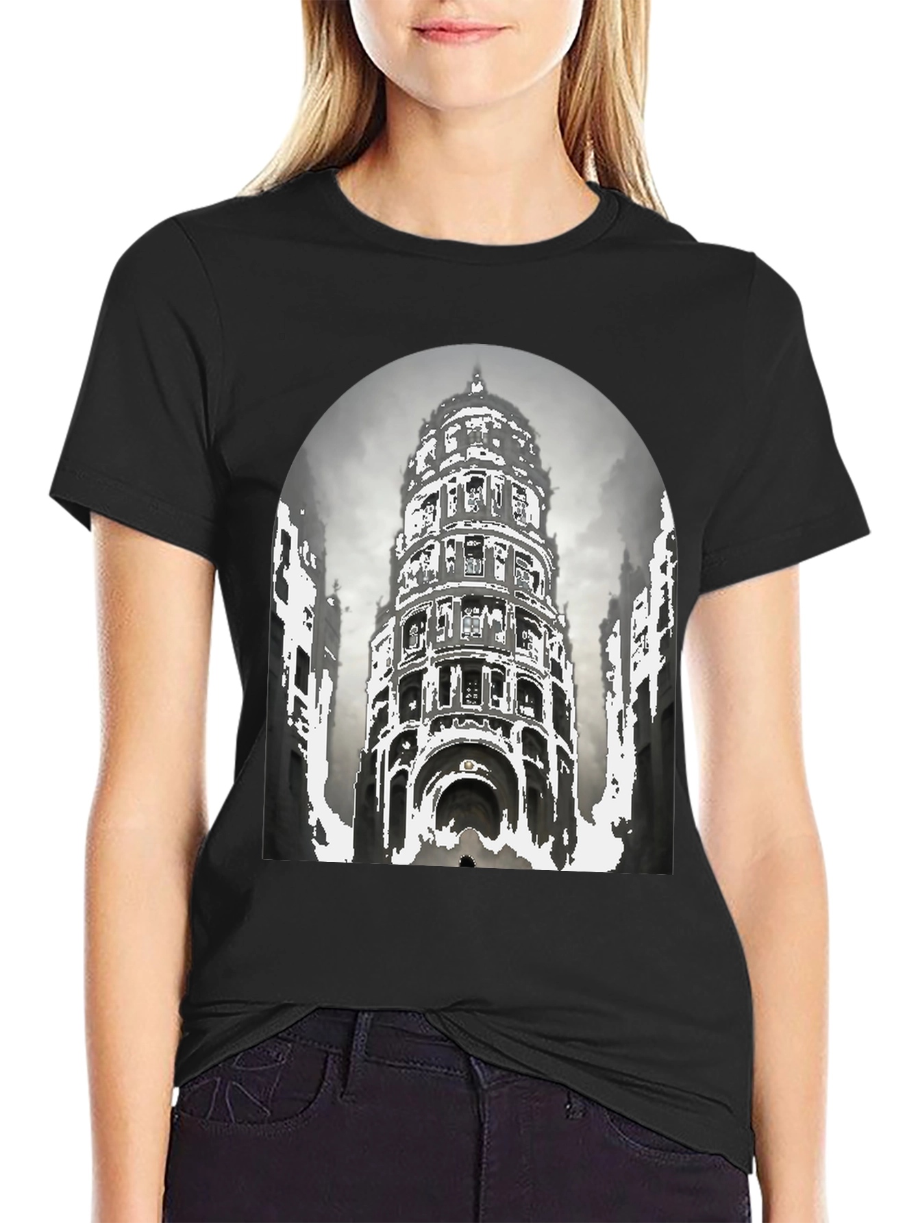 Architectural Graphic Tee - Urban Style Comfortable Fit