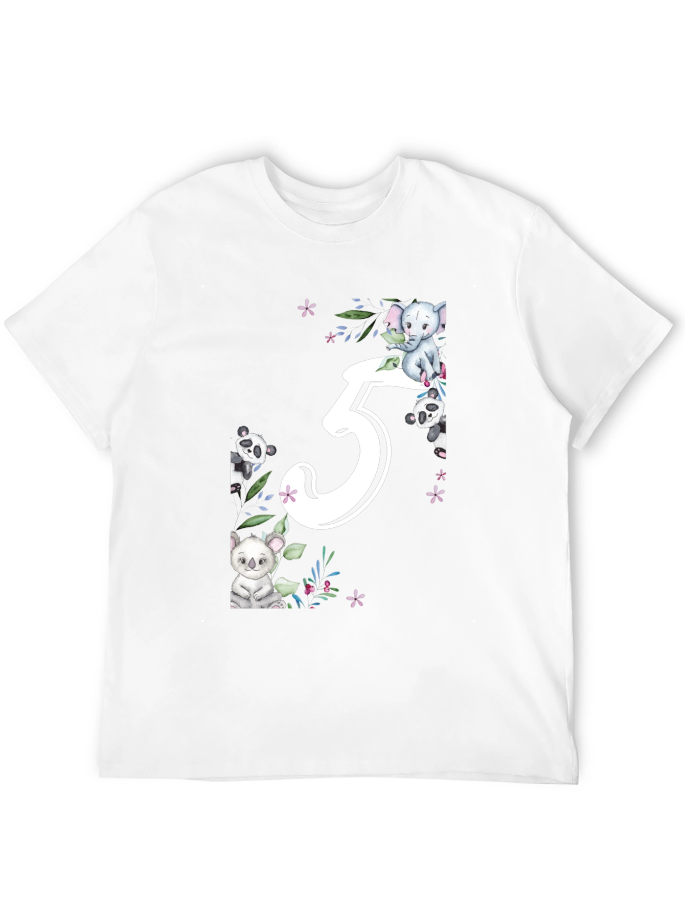 Cute 5th Birthday Animal Theme Kids T-Shirt