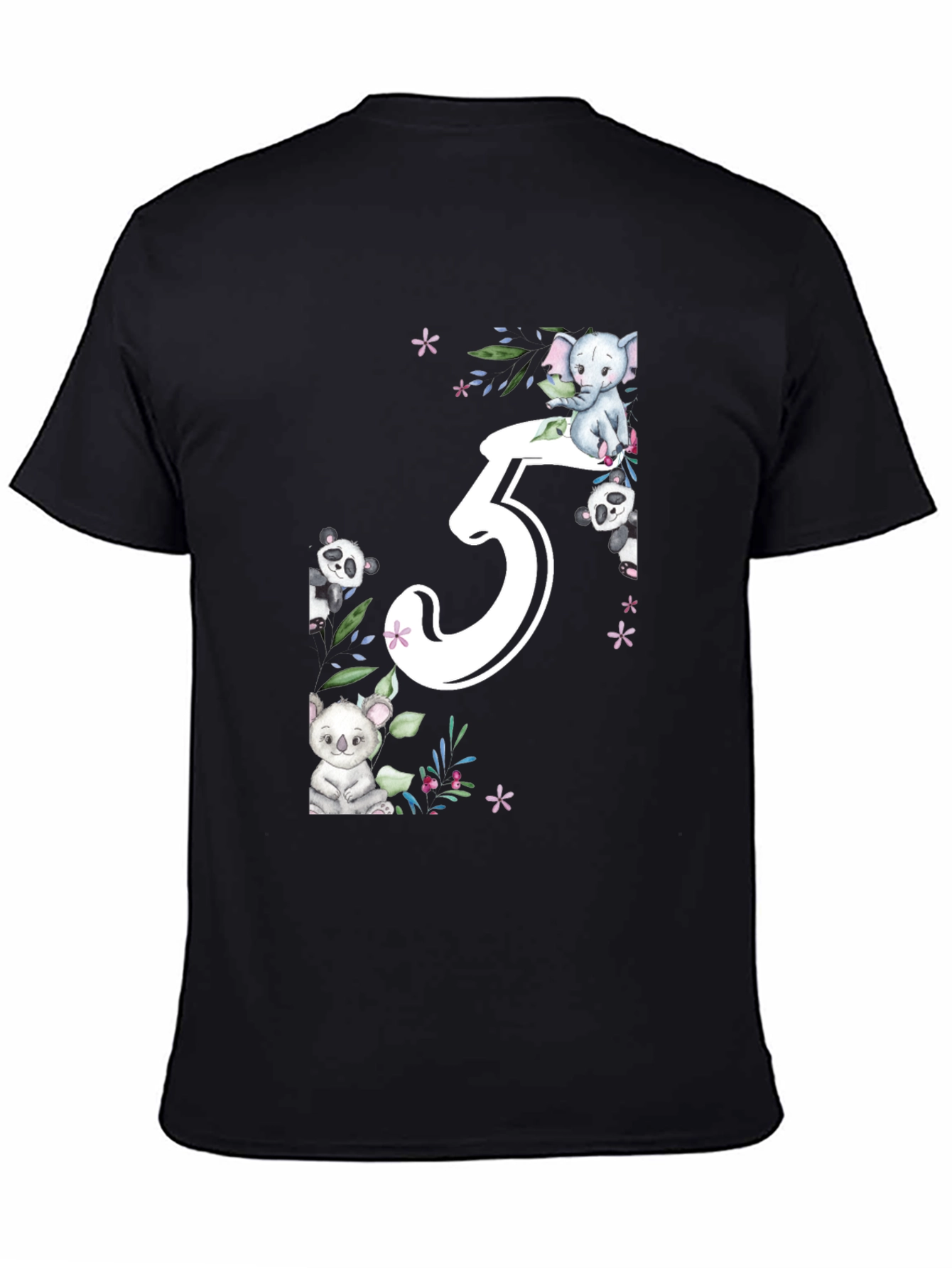 Cute 5th Birthday Animal Theme Kids T-Shirt