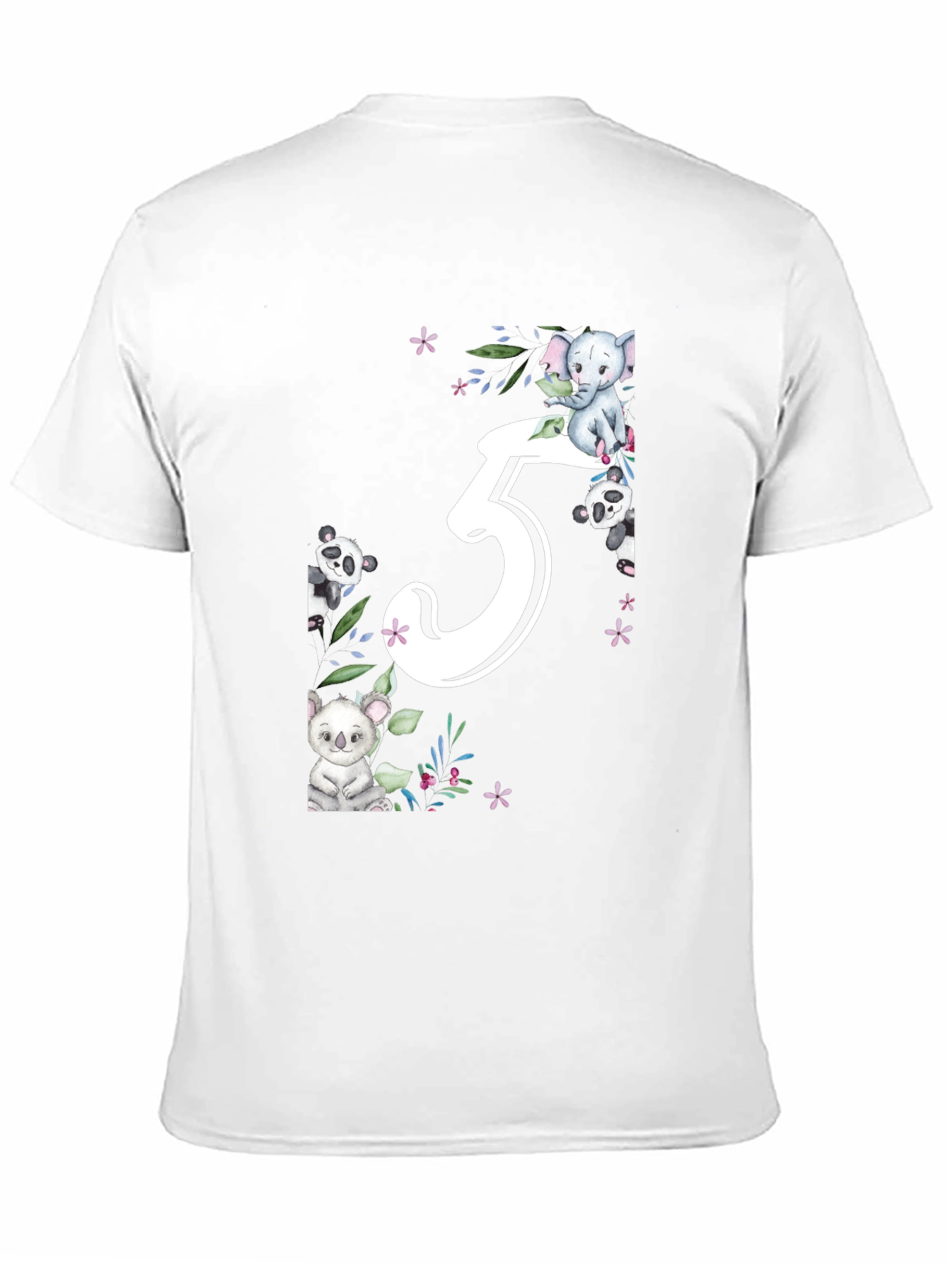 Cute 5th Birthday Animal Theme Kids T-Shirt