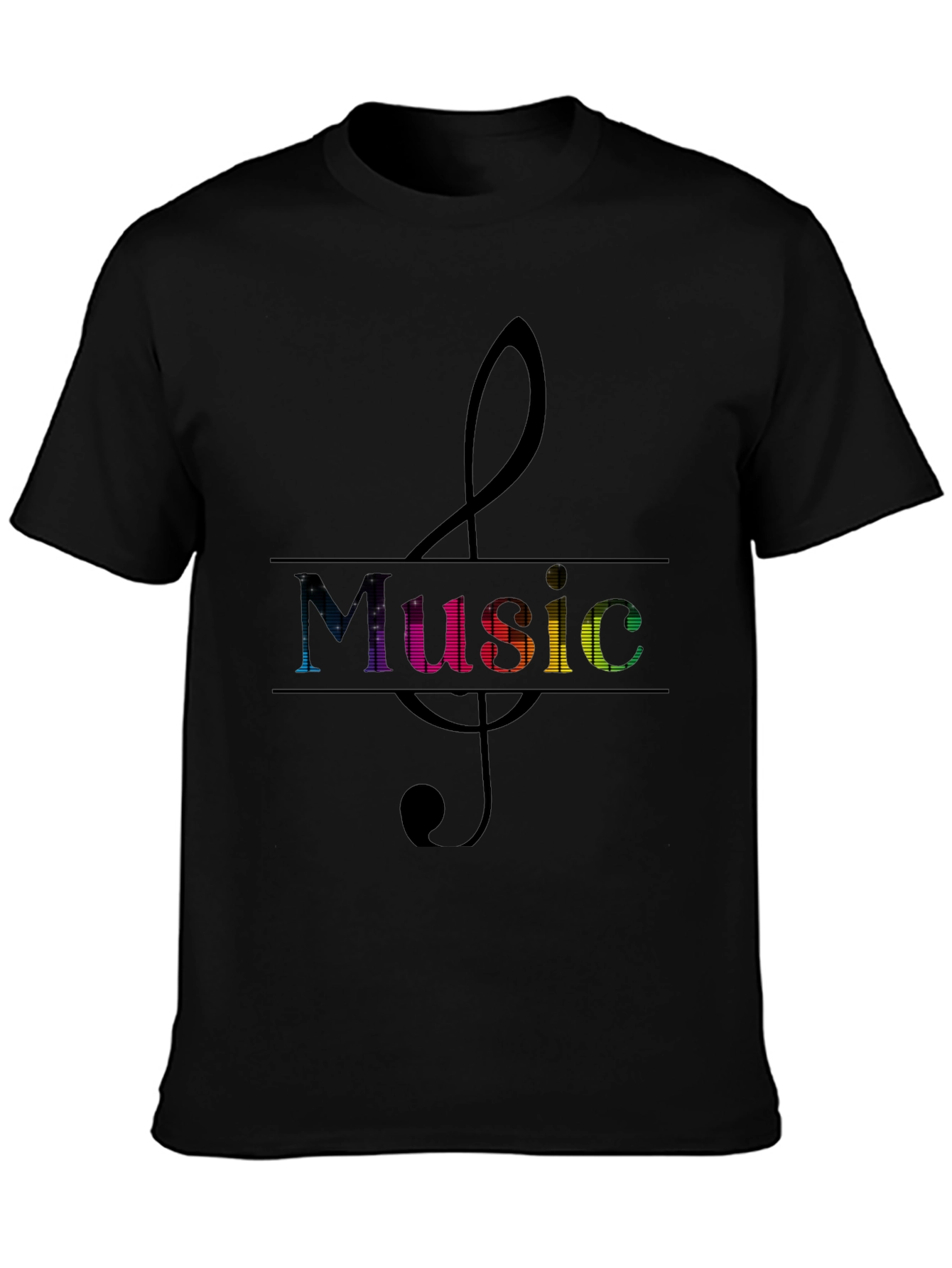 Music Clef Graphic Tee - Mens Black T-Shirt