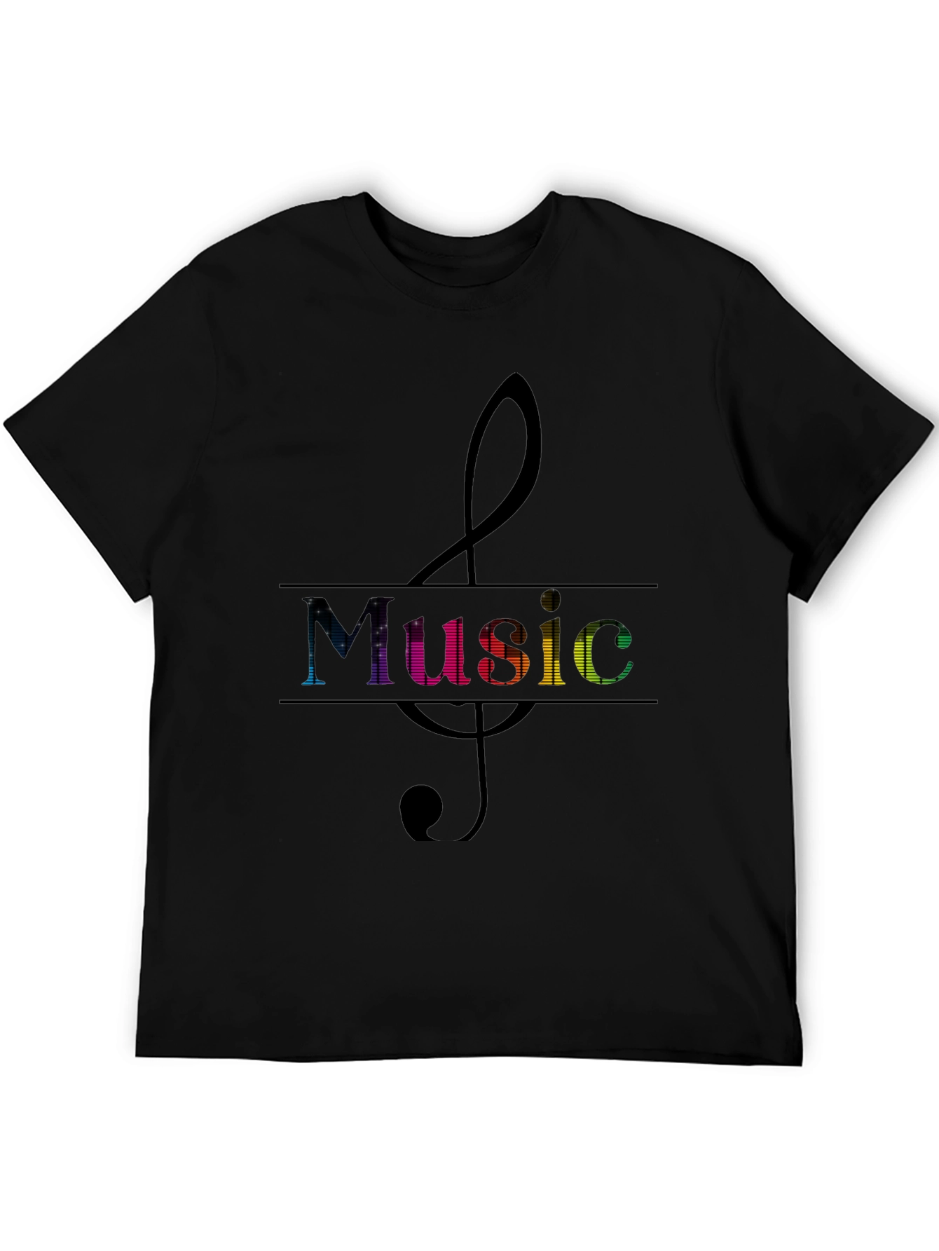 Music Clef Graphic Tee - Mens Black T-Shirt