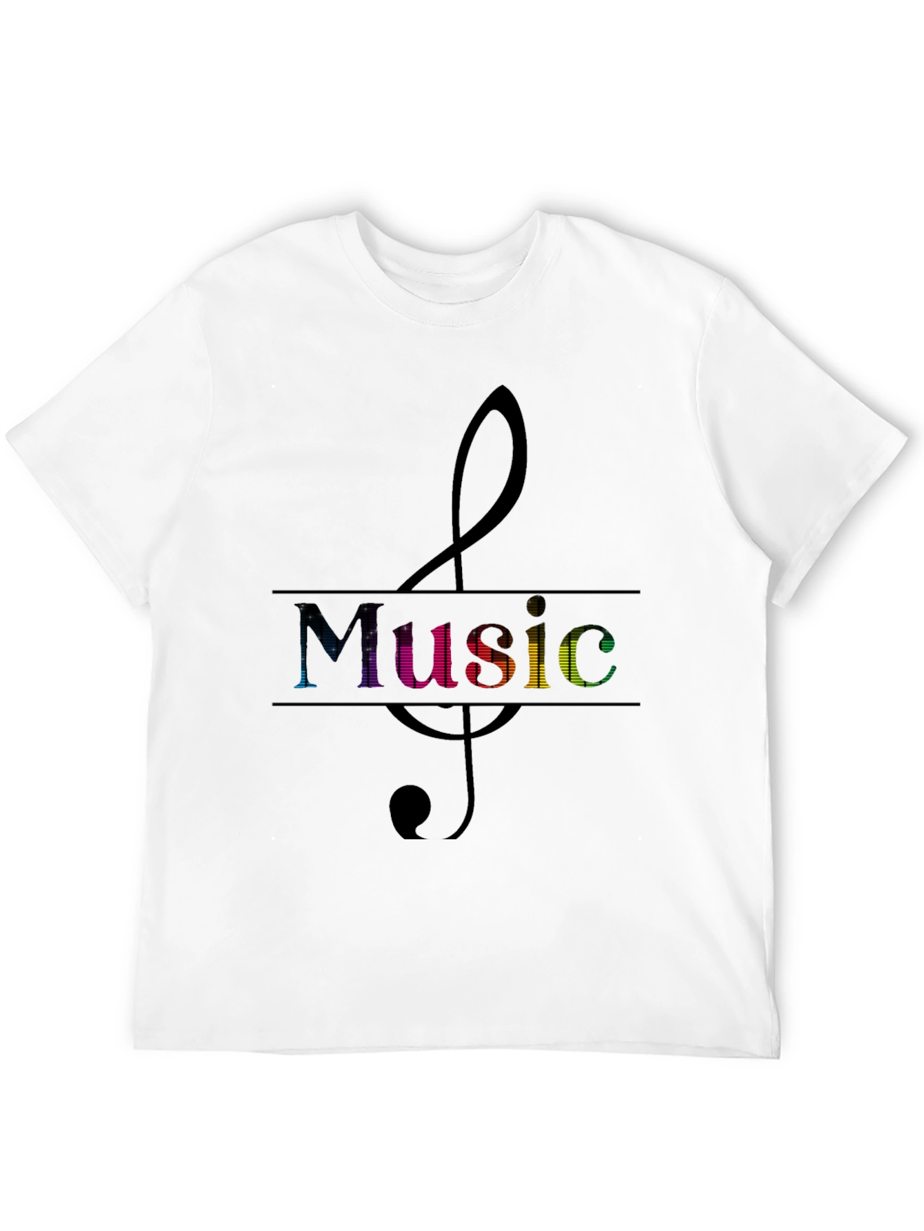 Music Clef Graphic Tee - Mens Black T-Shirt