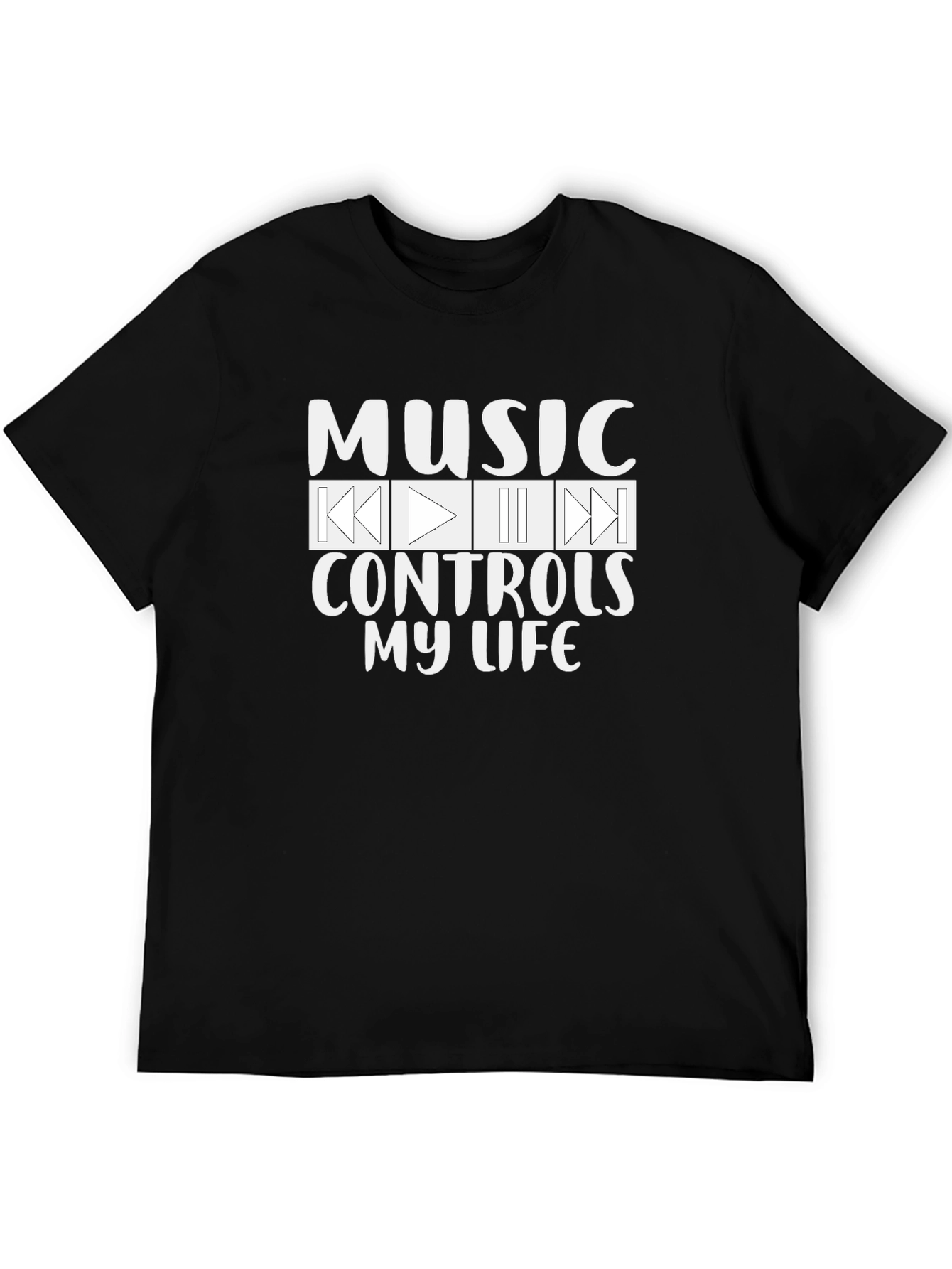 Music Controls My Life Black T-Shirt