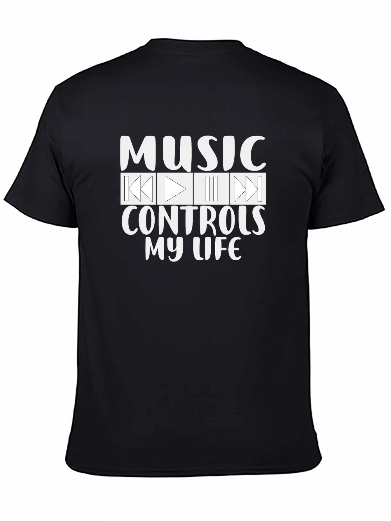 Music Controls My Life Black T-Shirt