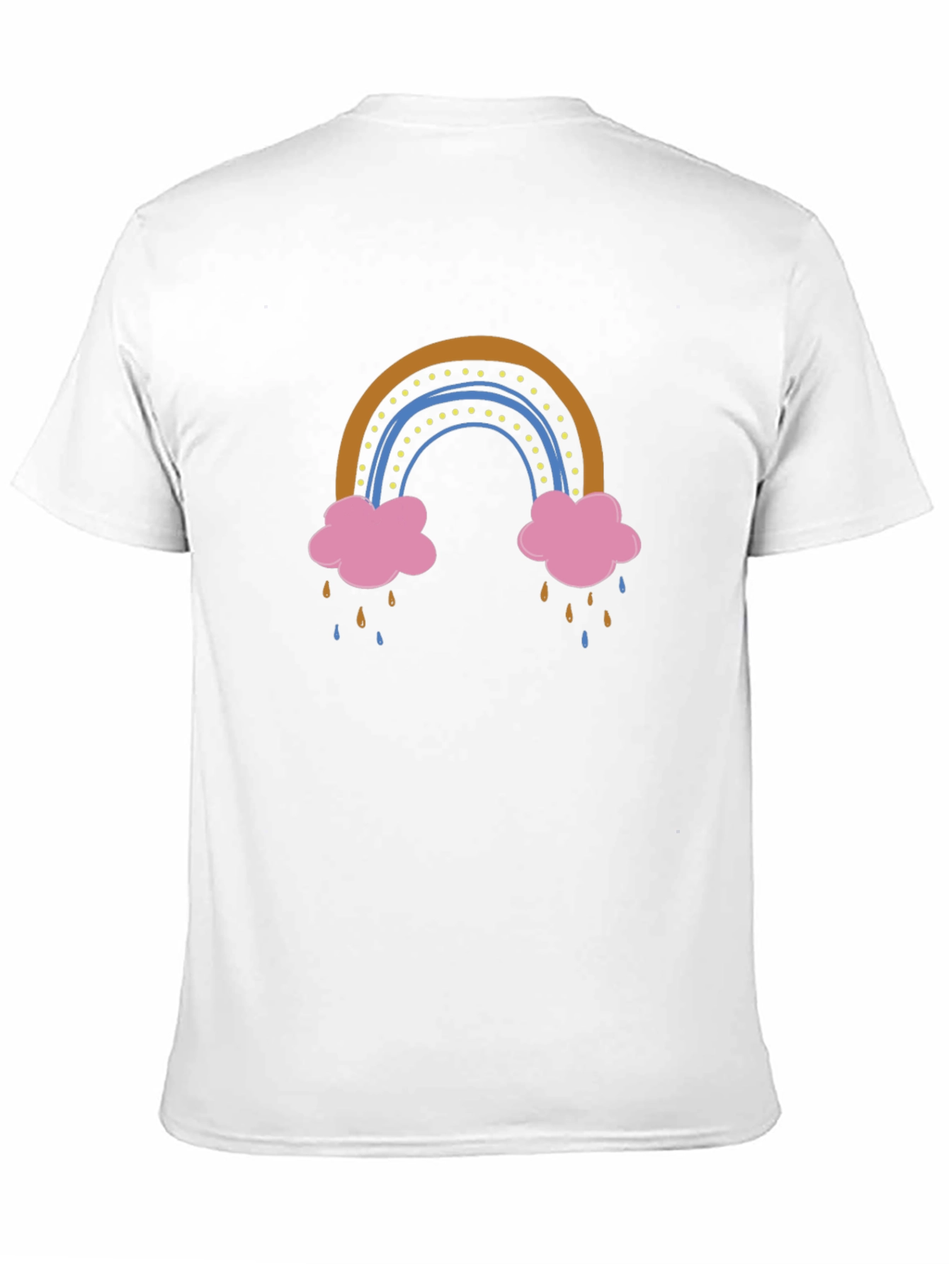Rainbow Cloud Graphic Print Mens Black T-Shirt